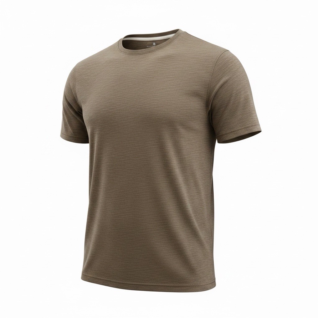Island Republic Modal Blend T-Shirt Heather Olive Brown Mens XL Plain Blank