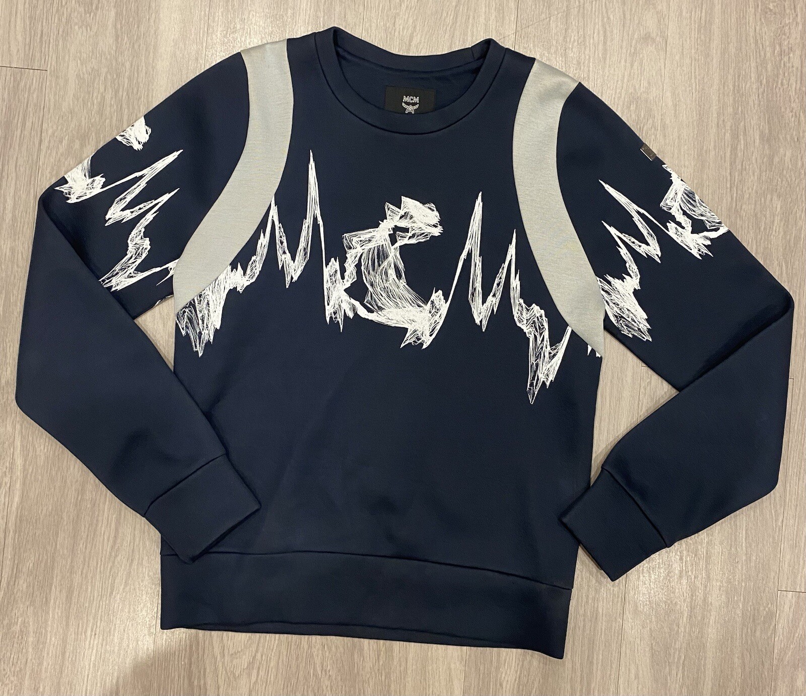 MCM Christopher Raeburn Pullover Sweatshirt Mens Size Small S * Some Wear* Blue