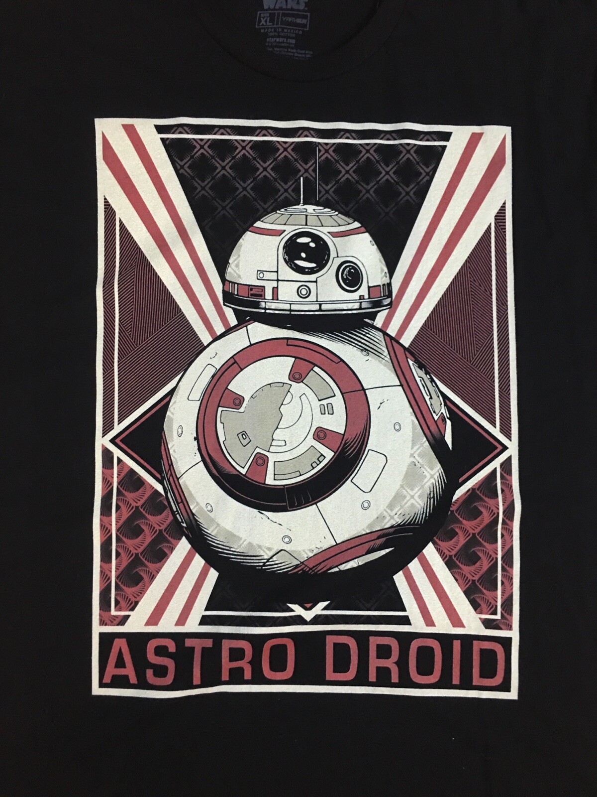 STAR WARS Astro Droid BB 8 Mens Graphic Black T Shirt Size XL Short Sleeve VGC