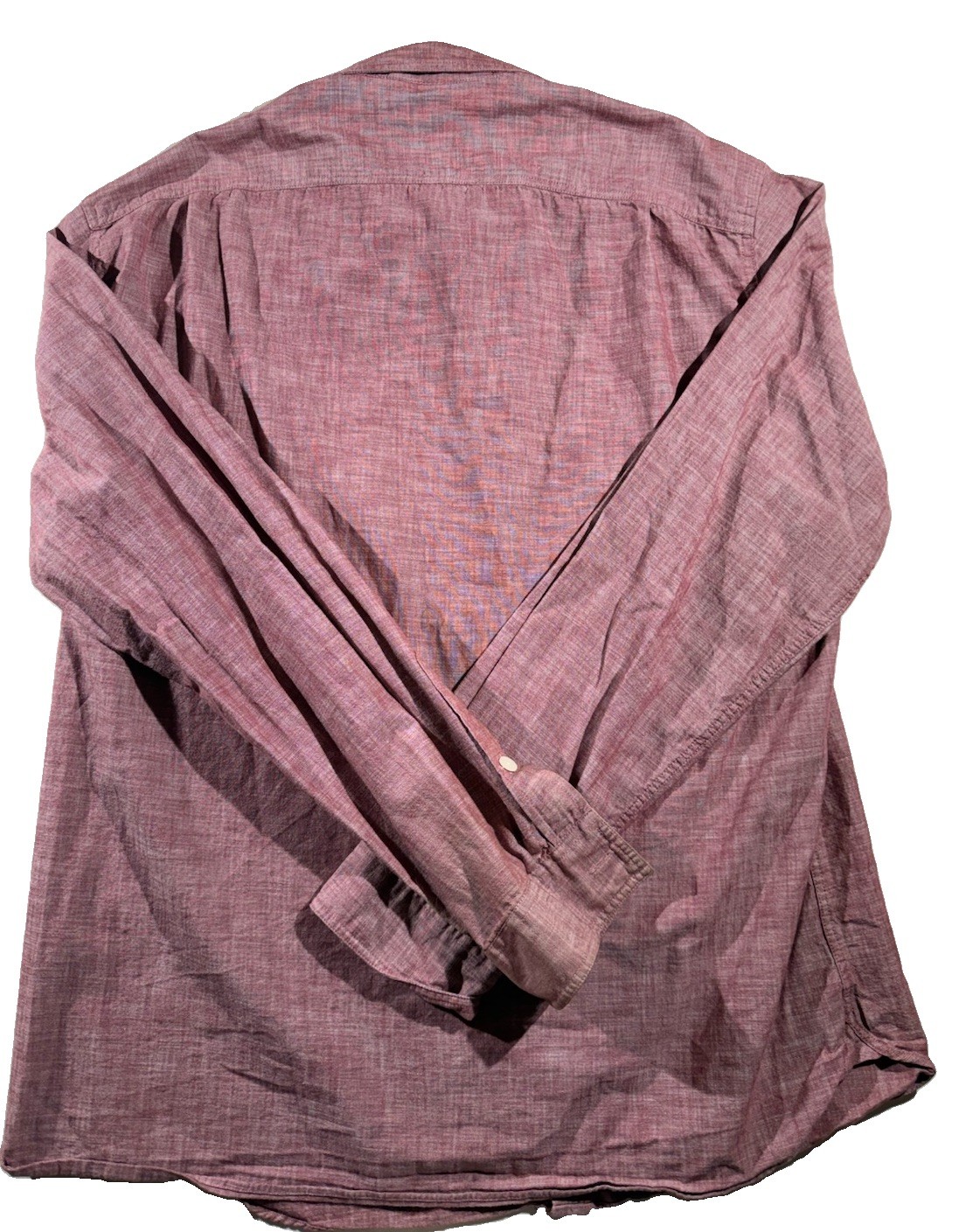 J Crew Shirt Mens X-large Red Chambray Utility Loop Collar Chin Strap Workshirt