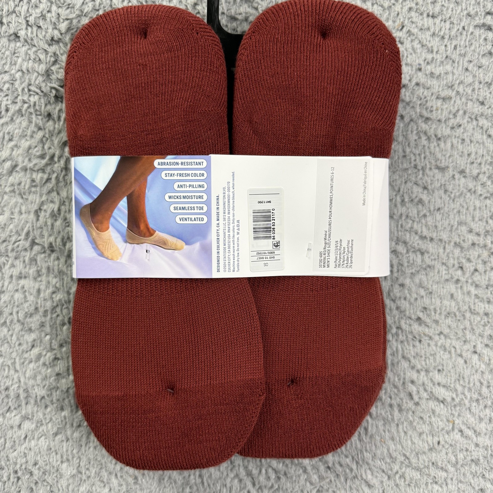 Pair Of Thieves Socks Mens Shoe Size 6-12 Brown SuperiAir Cushion No Show 6 Pack