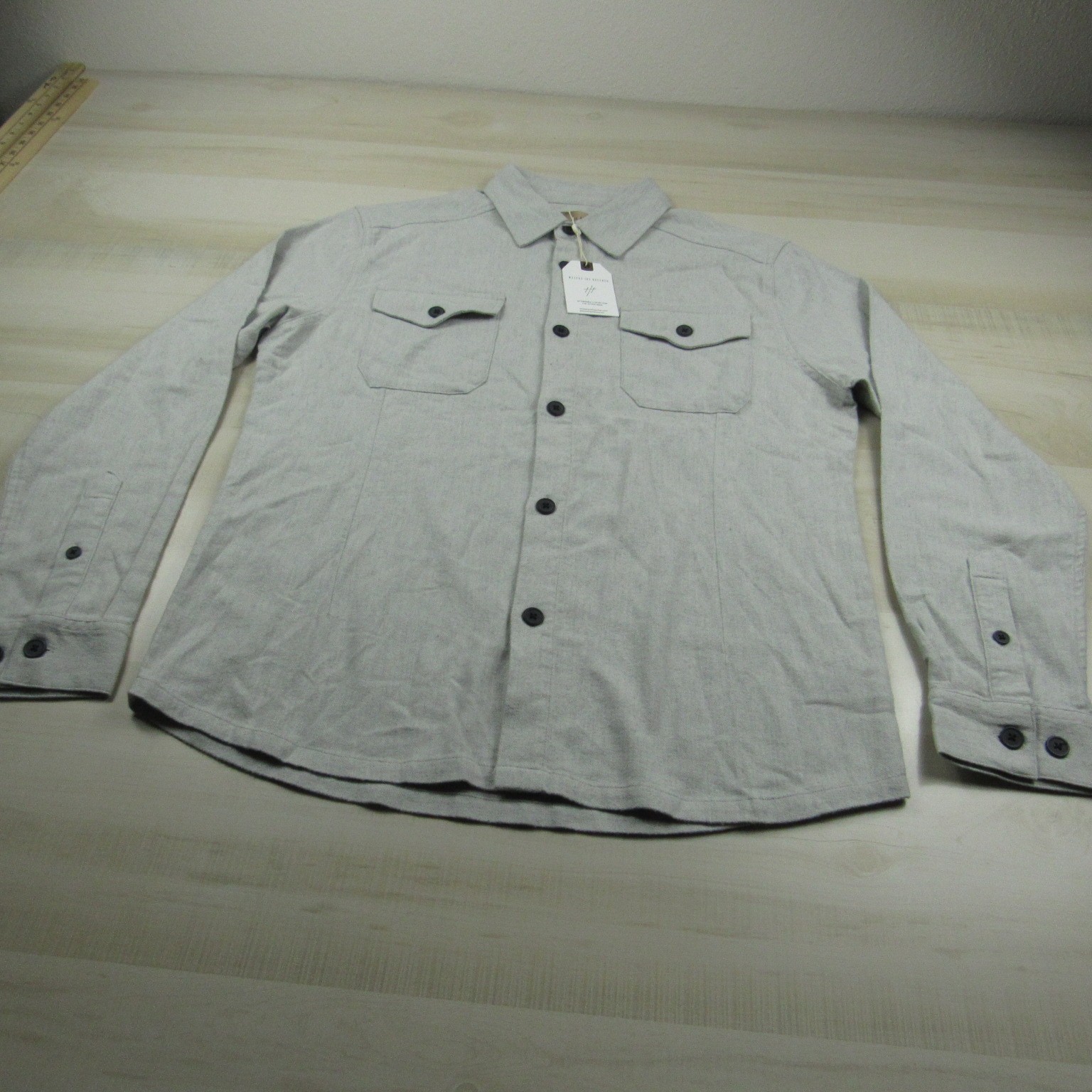 Weston Jon Boucher Shirt Mens Large Light Gray Soft Flannel Button Down Outdoor