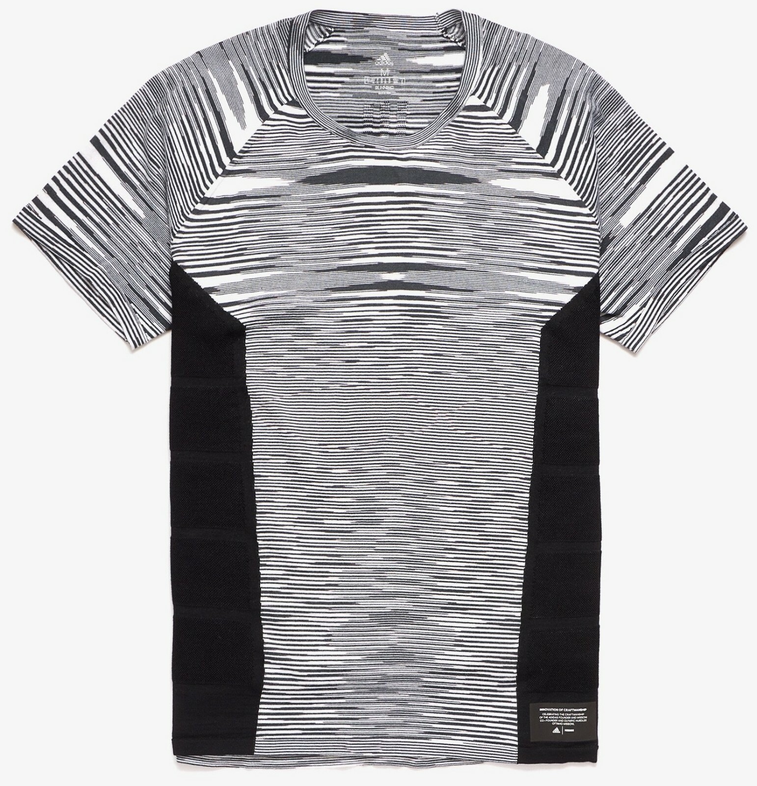 MISSONI x Adidas Men’s ‘CRU Tee’ Knit Space-Dyed Melange T-Shirt Blk/Wht S *NWT*