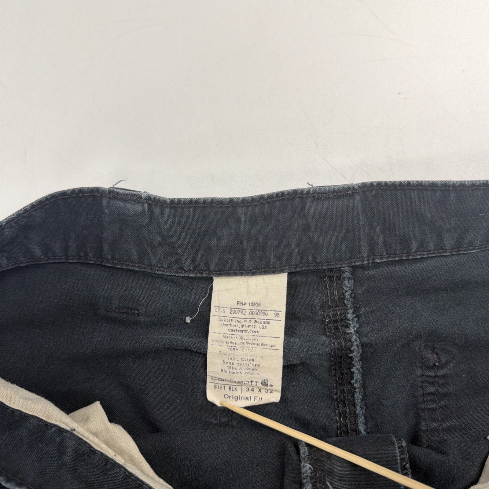 Carhartt Carpenter Work Pants Size 34 X 32 Black