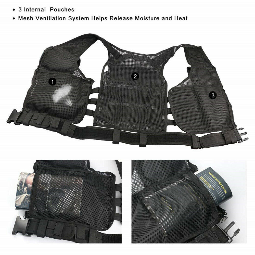 U.S Military Tactical Vest Combat Airsoft Hunting Training Gear Protection Multi