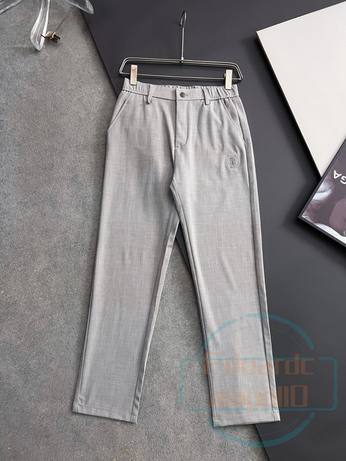 Brunello Cucinelli Classic Gray Linen Tencel Casual Breathable Trousers/Pants