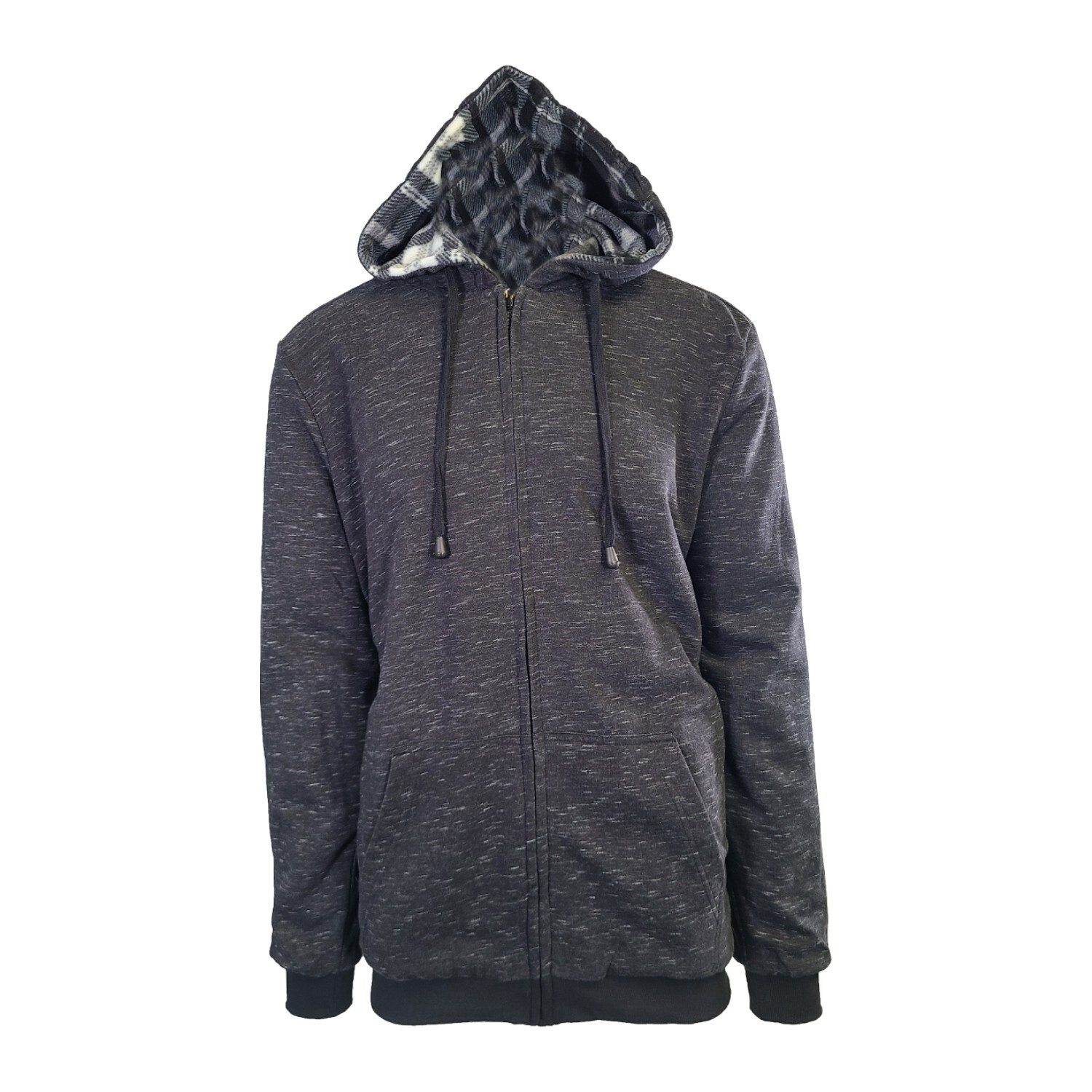 Powerfix Profi Men’s Anthracite Hoodie 2 in 1 Reversible Black Gray Plaid (S01)