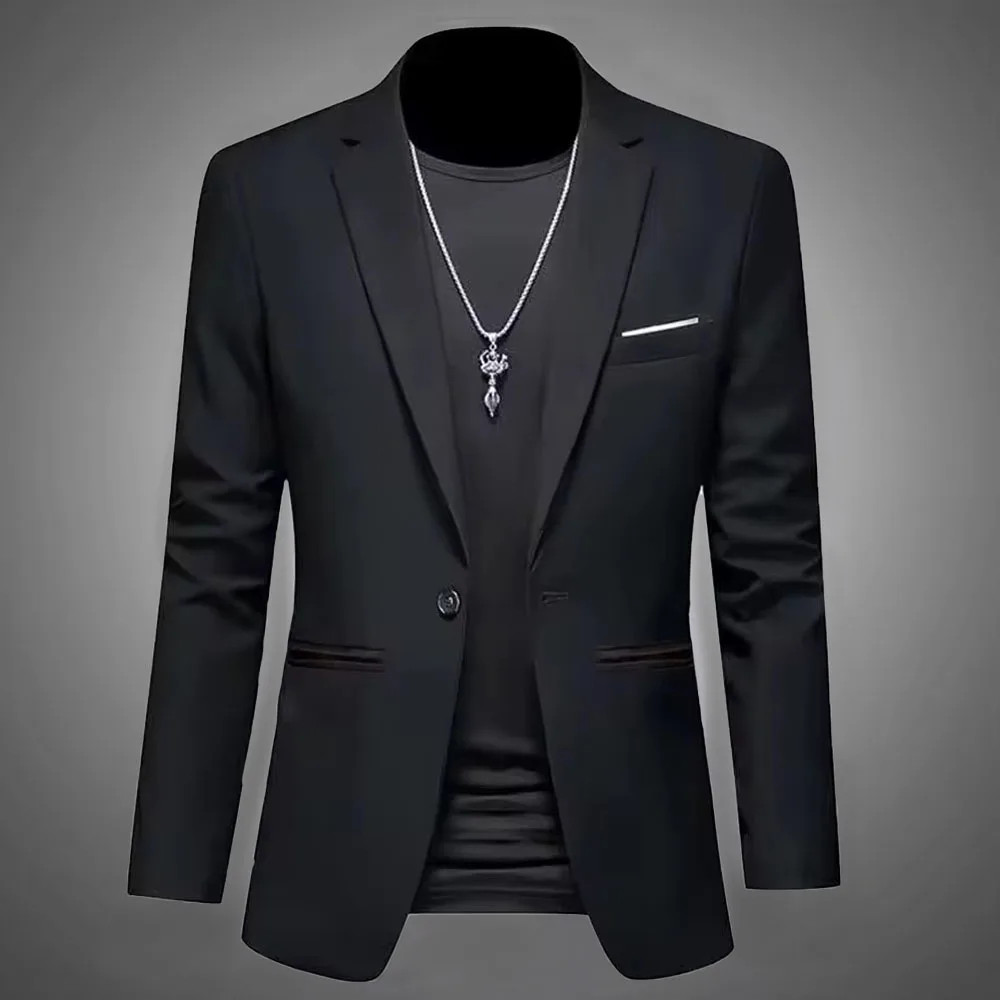 Men’s Trendy Leisure Boutique Suit Jacket Autumn Casual Business Slim Fit.
