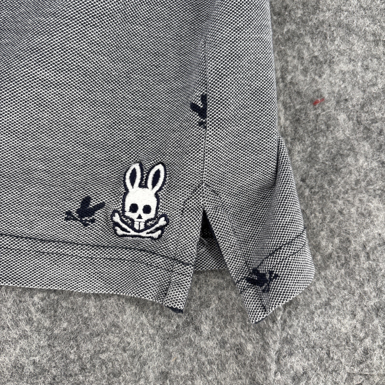 Psycho Bunny Polo Shirt Men’s 9 All Over Logo Short Sleeve Chest 48 Inches
