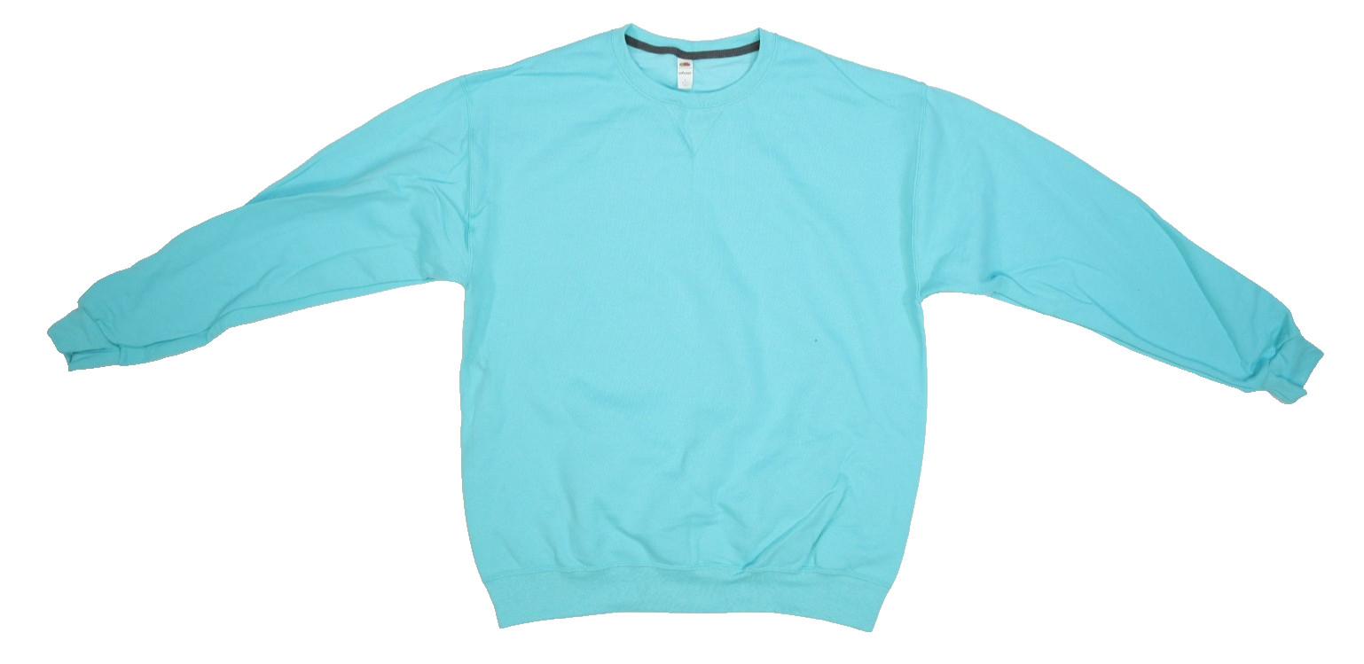24 Fruit of the Loom Adult L 7.2 oz SofSpun Crewneck Sweatshirt SF72R Scuba Blue