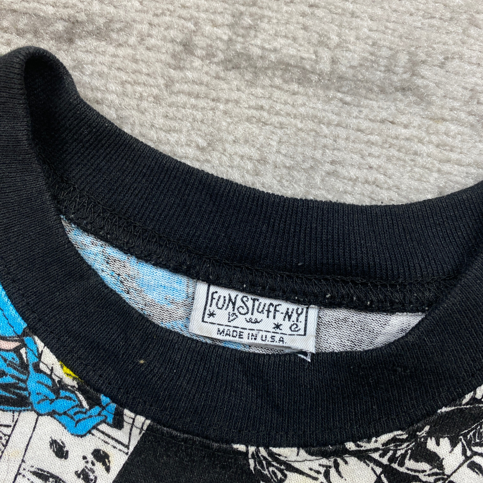 Vintage Xmen 1993 Shirt Small Black Comic All Over Print Fun Stuff NYC Wolverine