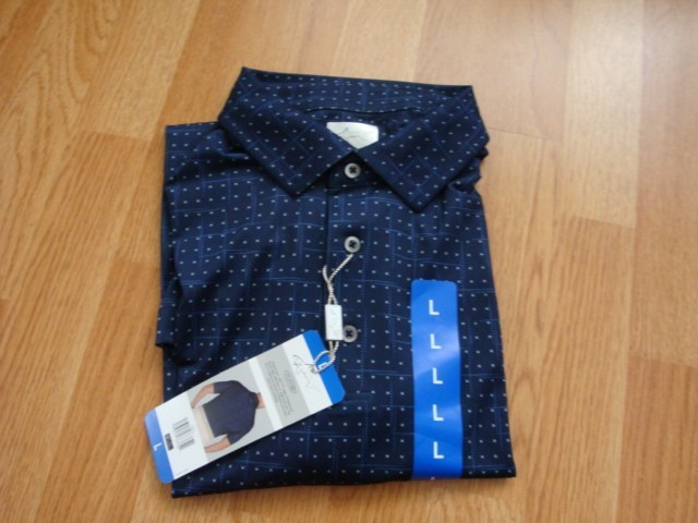 NWT Men’s Greg Norman ML75 Play Dry Polo Golf Polo Shirt Blue L
