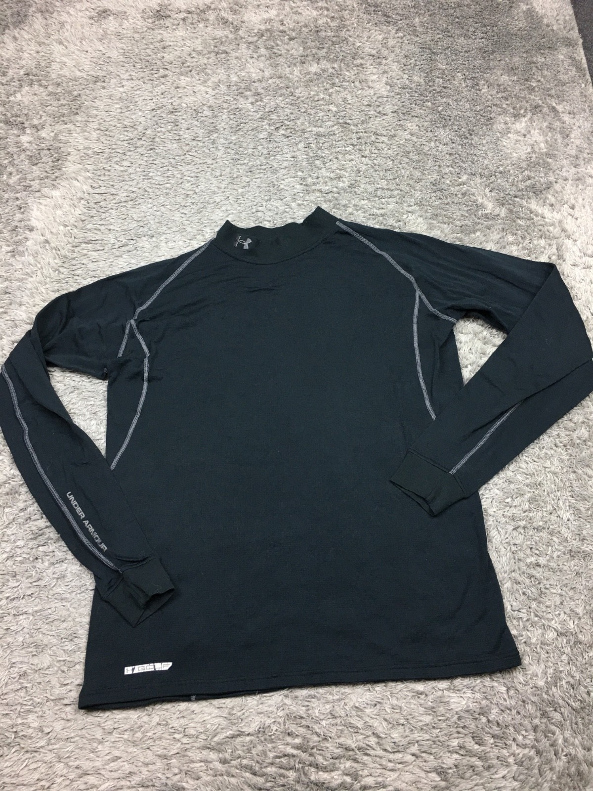 Under Armour Athletic Mock Neck Shirt Mens Size XL Black Golf