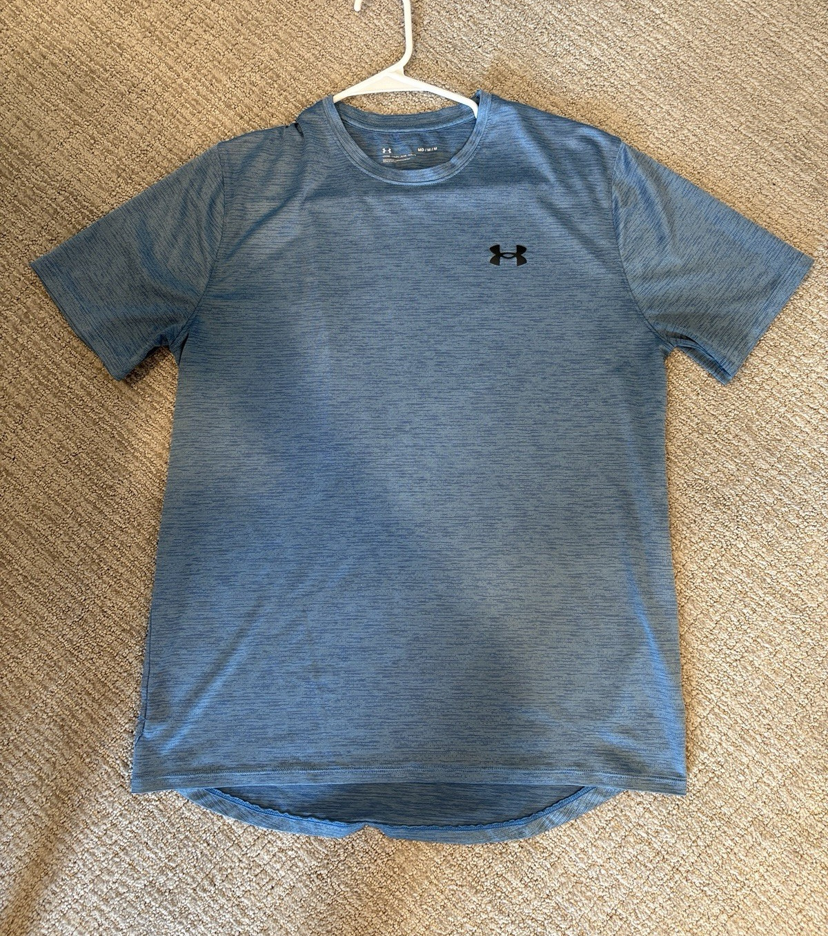 Under Armour Tech Short Sleeve Training Tee – Heather Slate Blue Shirt (Size M)
