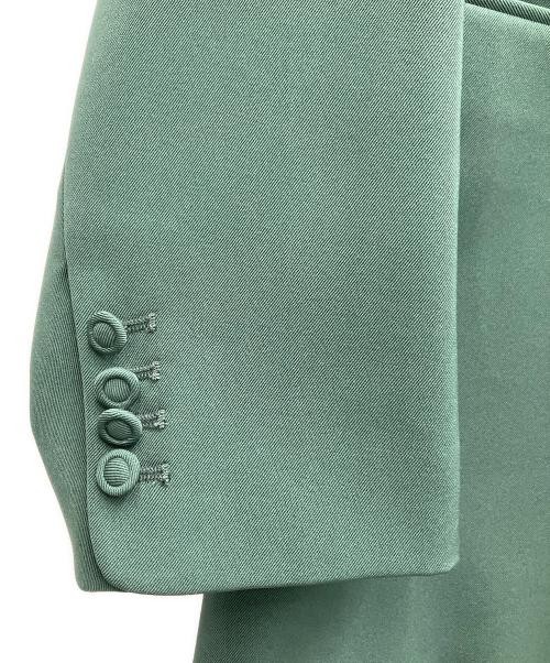 Ameri S Green Polyester Collared Jacket Ladies Slim Fit Outerwear