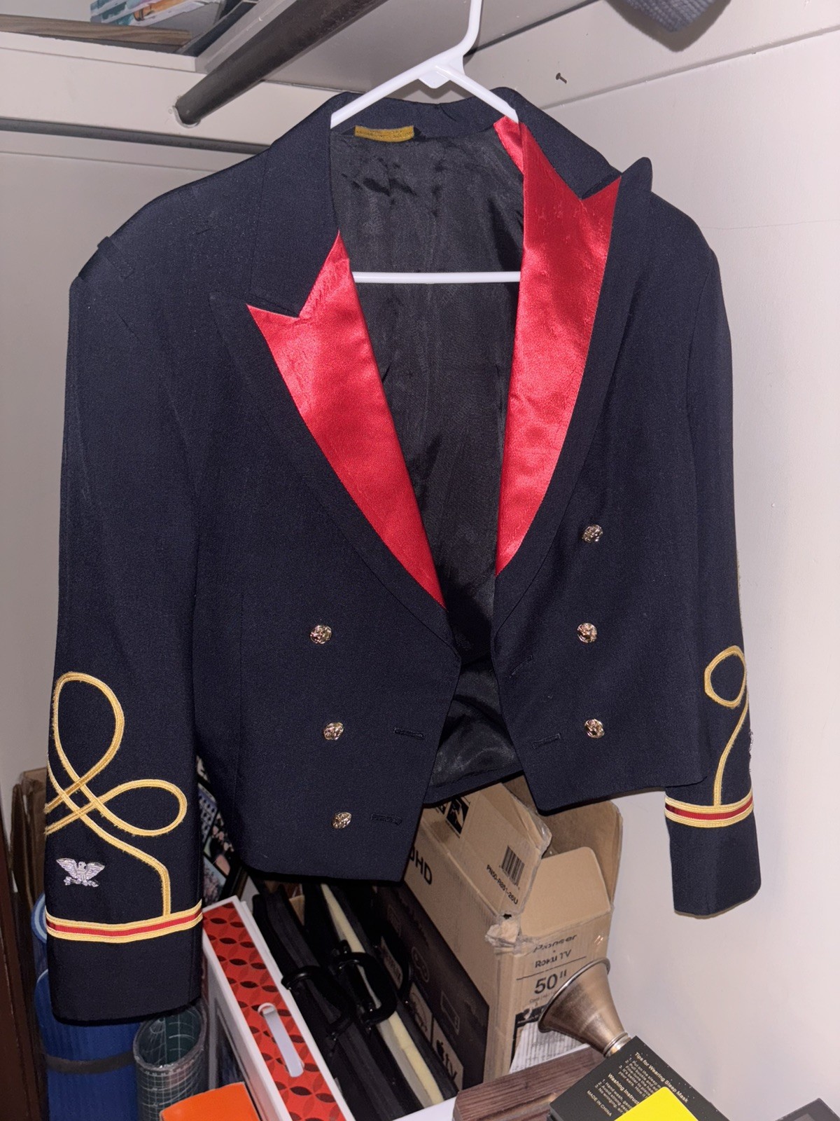 US Army Officer Blue Mess Dress Jacket Marlow White Military