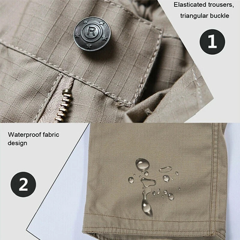 Mens Cargo Pants Tactical Waterproof Work Outdoor Hiking Combat Trousers USA