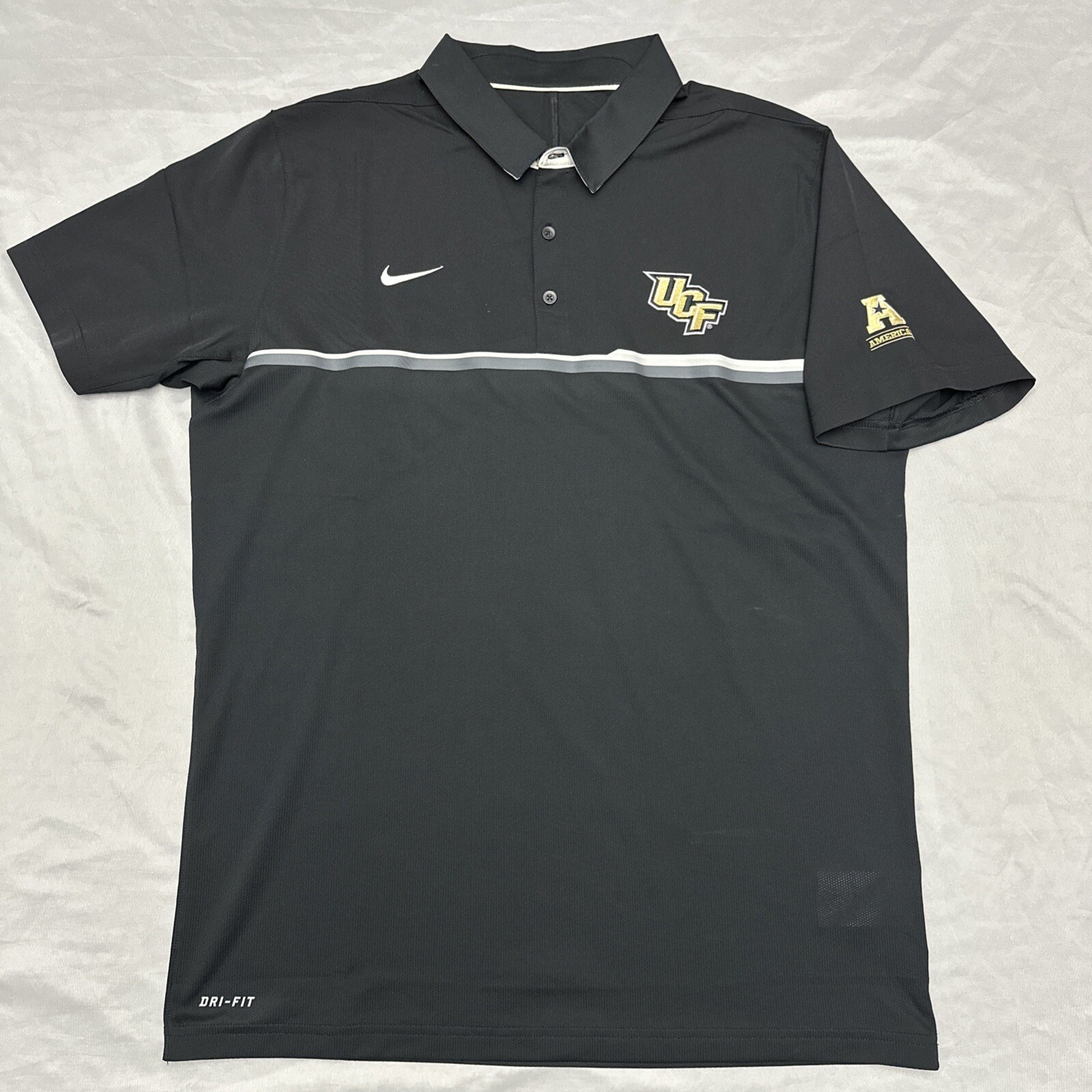 Nike UCF Knights Dri-Fit Coaches Sleeve Polo Shirt Mens Medium A05438-010