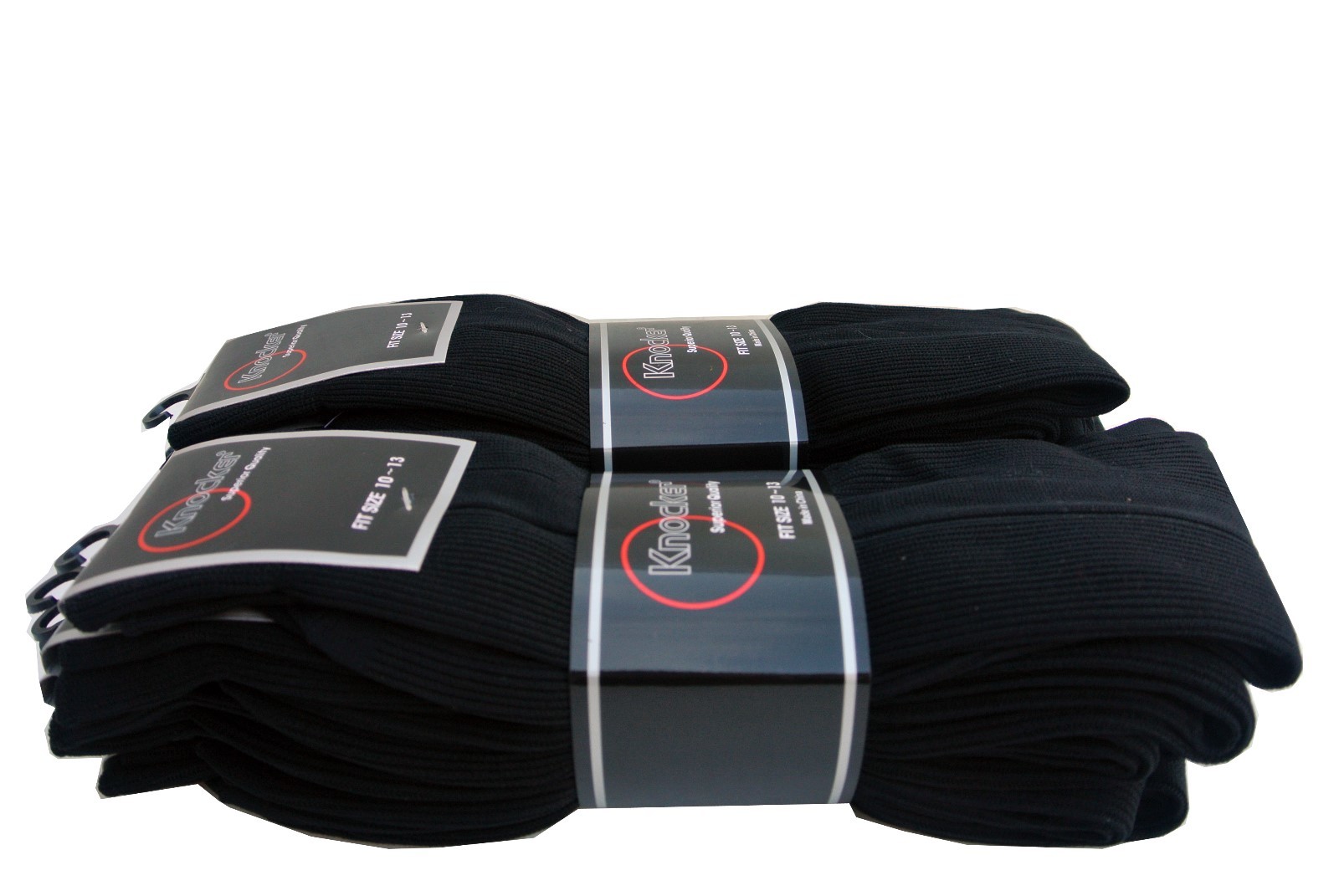 6 ,12 pairs Lot Knocker Men’s Solid BLACK Dress Socks Size 10-13