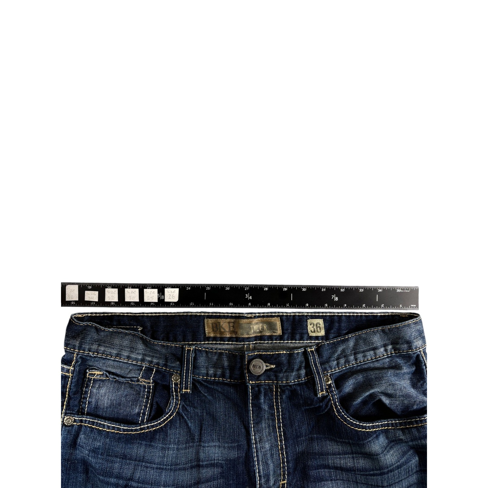 Buckle BKE Tyler Straight Leg Jeans Mens 36×32 Blue Denim Light Wash Cotton