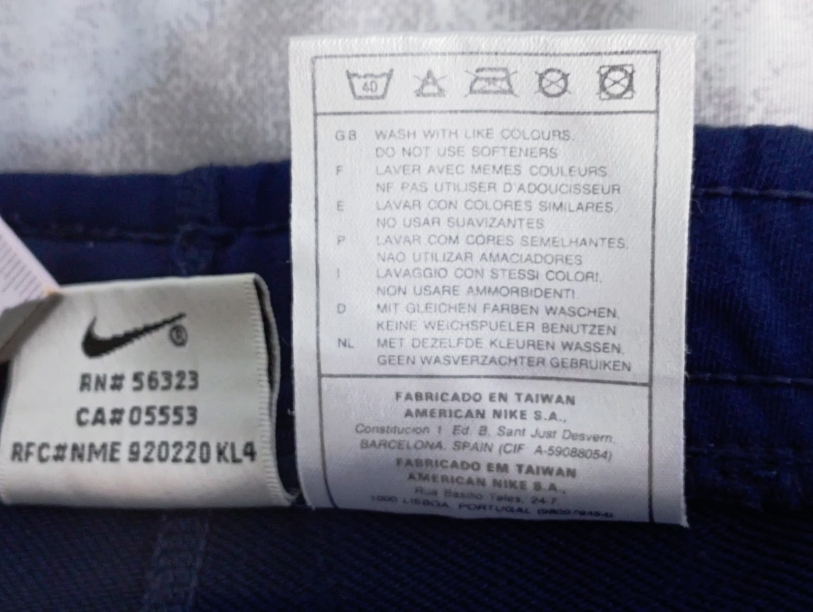 Nike Mens Womens L Track Pants Zip Ankle Blue Yellow Elastic Running Trousers VG