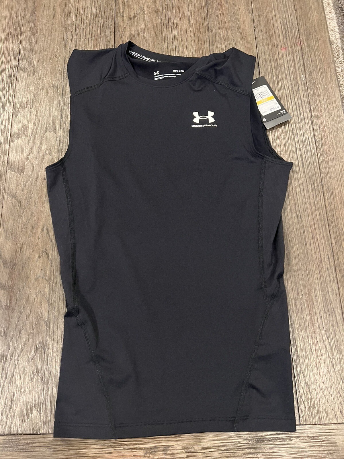 Under Armour Men’s UA HeatGear Compression Shirt, Sleeveless Black 1361522 M