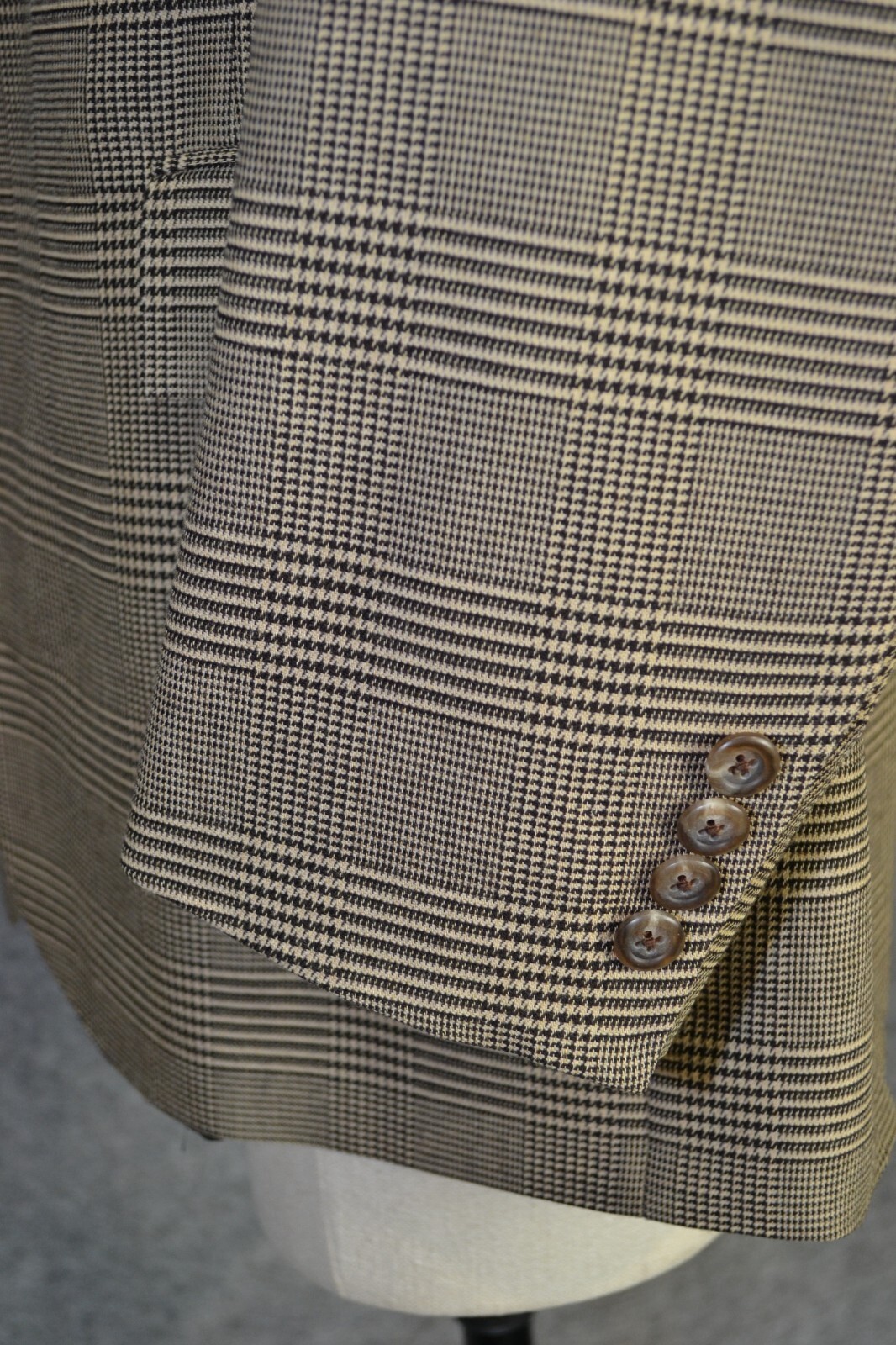VTG Polo Ralph Lauren Blazer Men 42L Brown Glen Plaid Houndstooth Sport Coat USA