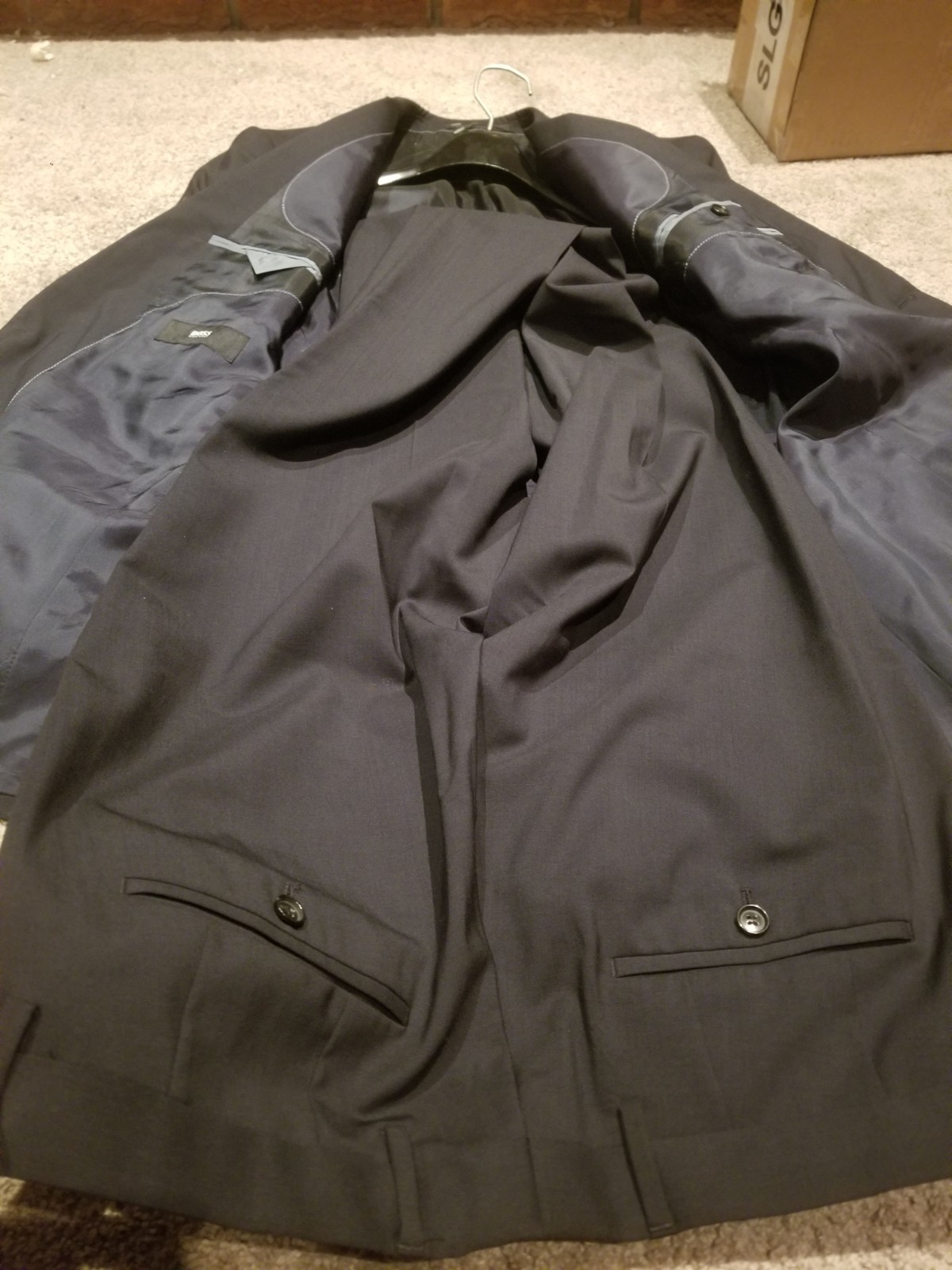 Current Hugo Boss 2B Suit 40L 40 Long STRETCH 98% Wool 2% Elastane Gunmetal