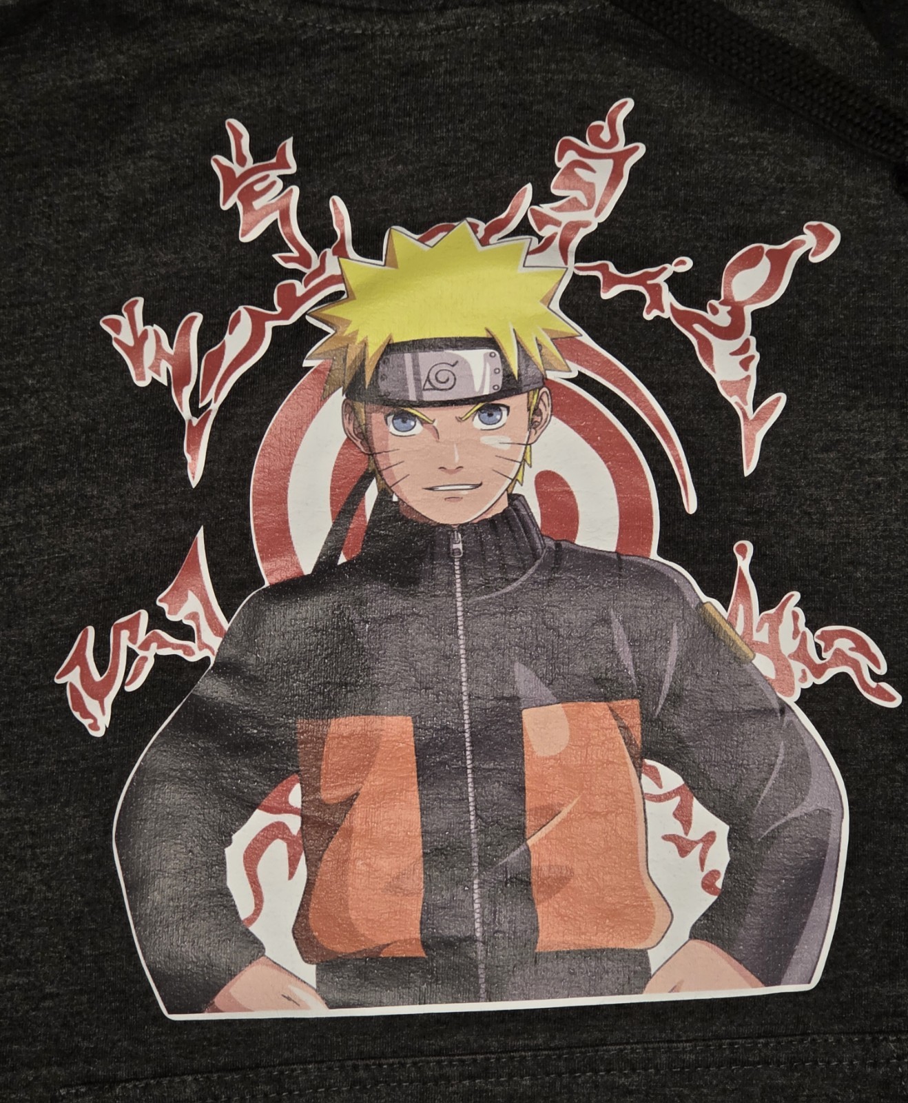 Naruto Uzumaki Hoodie Dark Gray Pullover Sweatshirt Anime Medium