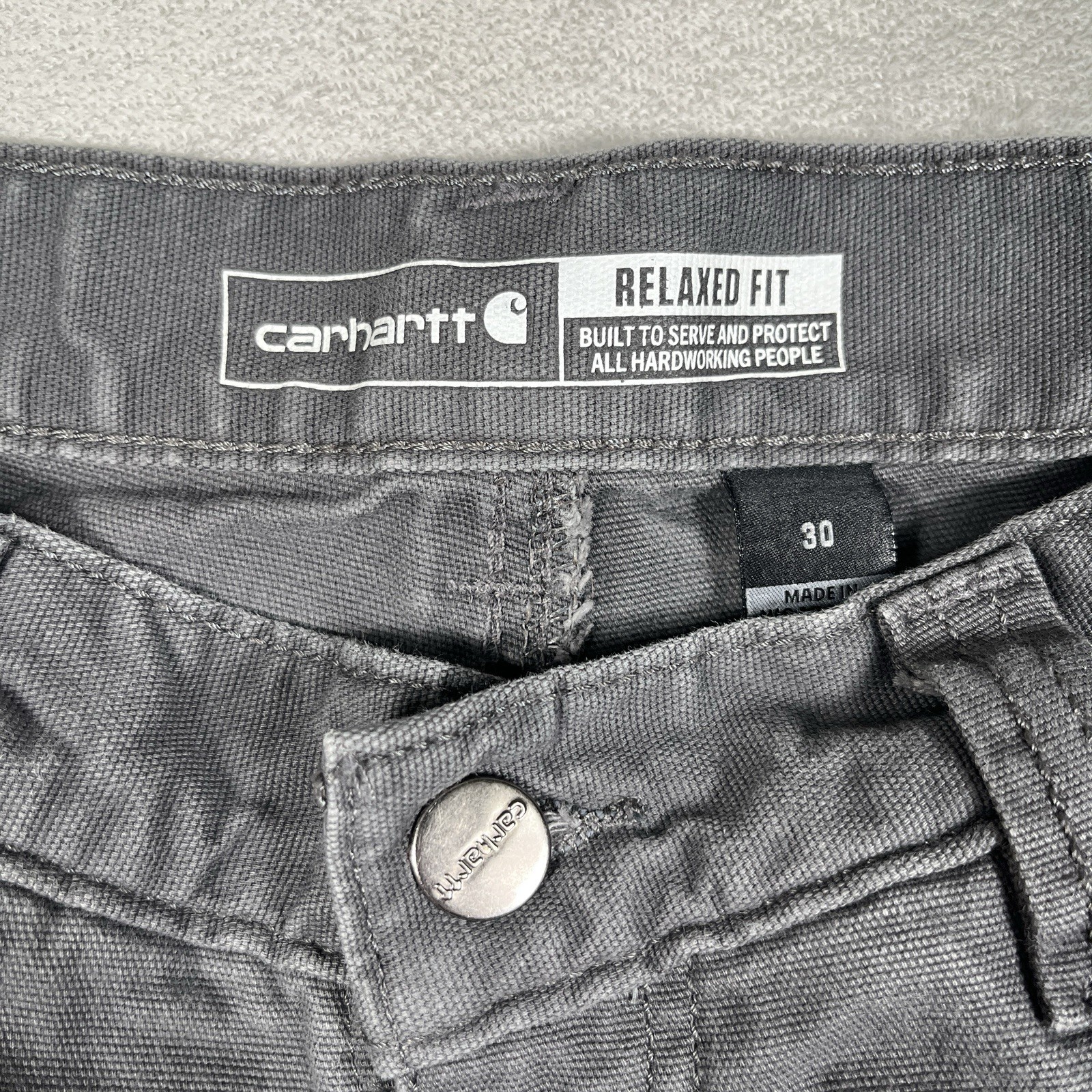 Carhartt Relaxed Fit Rugged Flex Canvas Work Shorts Men *28 Gray BS2514-M