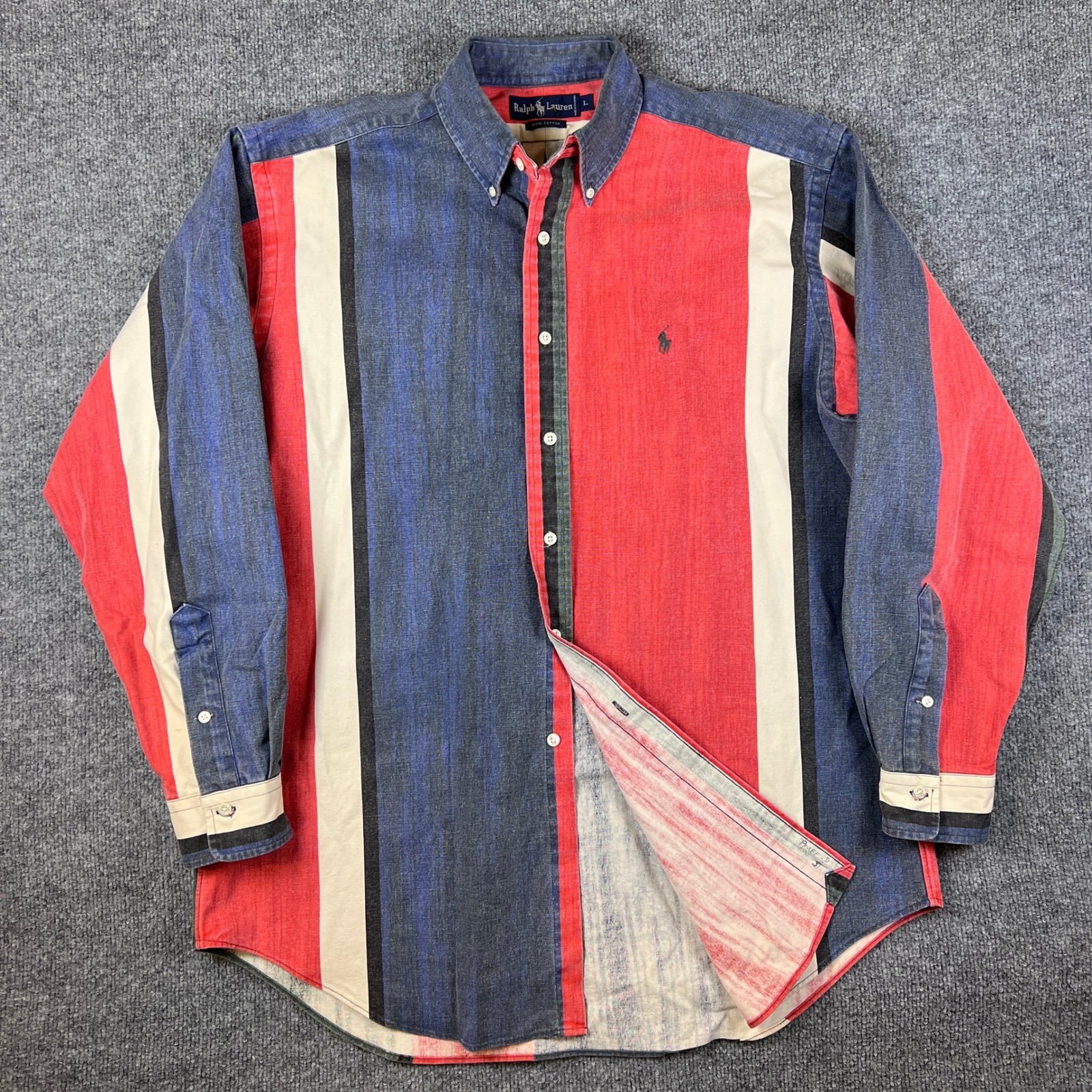 Vintage Ralph Lauren Shirt Mens L Brushpopper Western Cowboy Rodeo Heavy Canvas