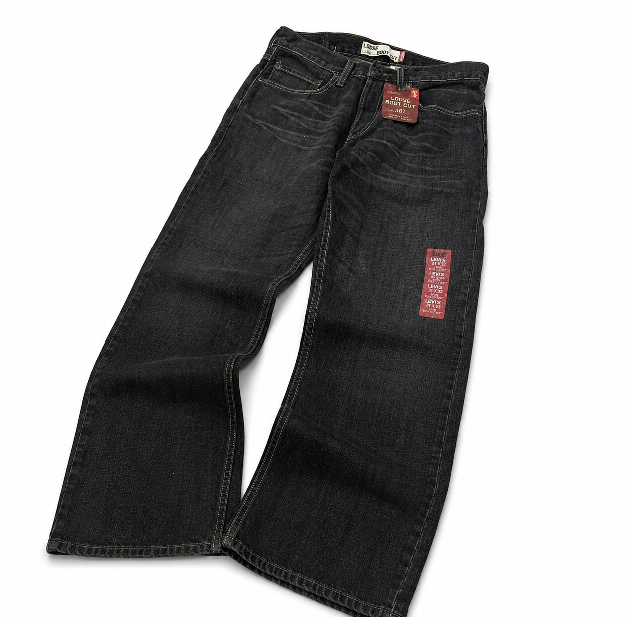 Black Wash Vintage Levis 567 Loose Bootcut Jeans Y2K – Deadstock