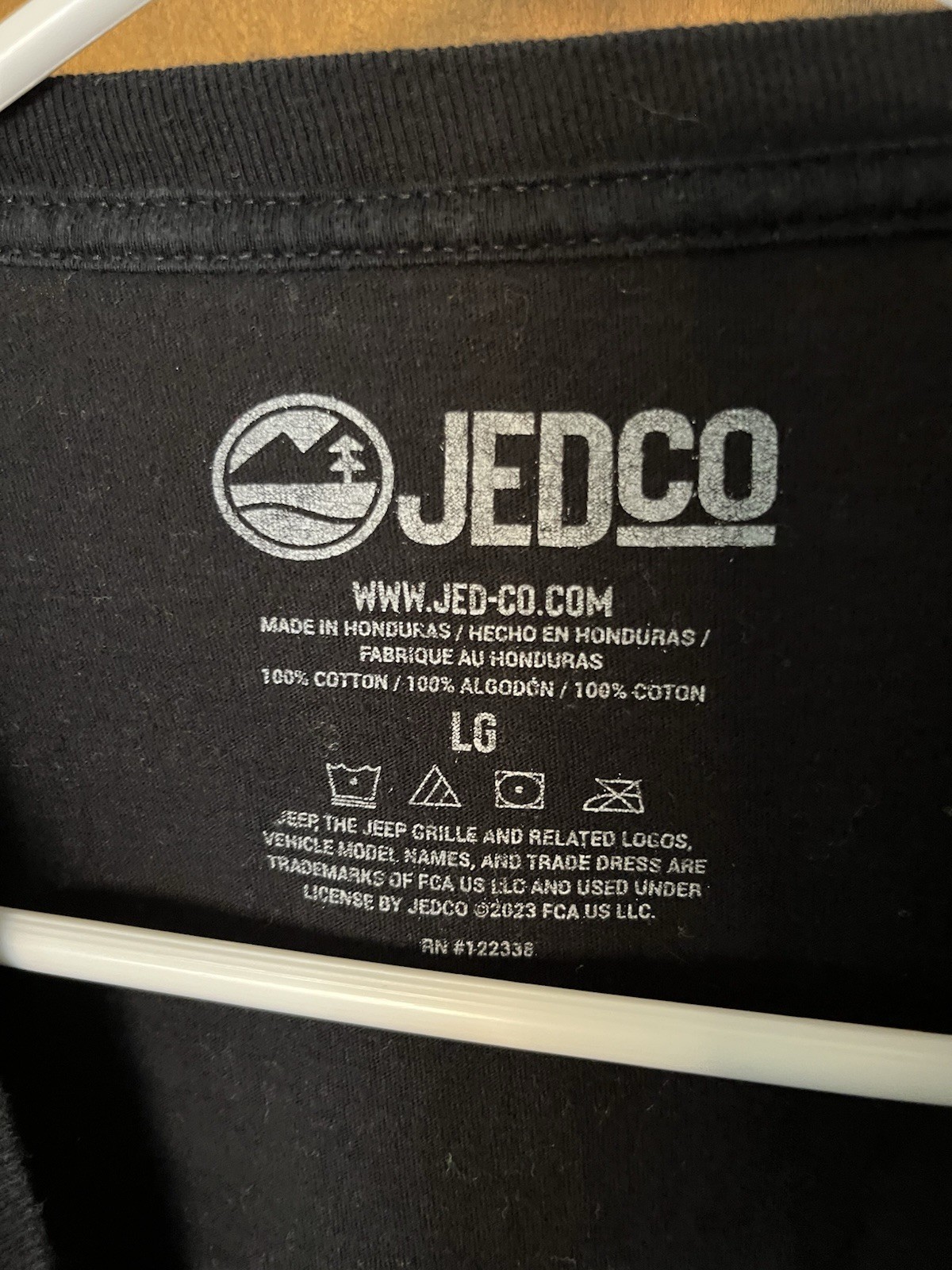Jedco Jeep Wrangler Graphic Tee With Flag Short Sleeve T-Shirt Mens Size Large
