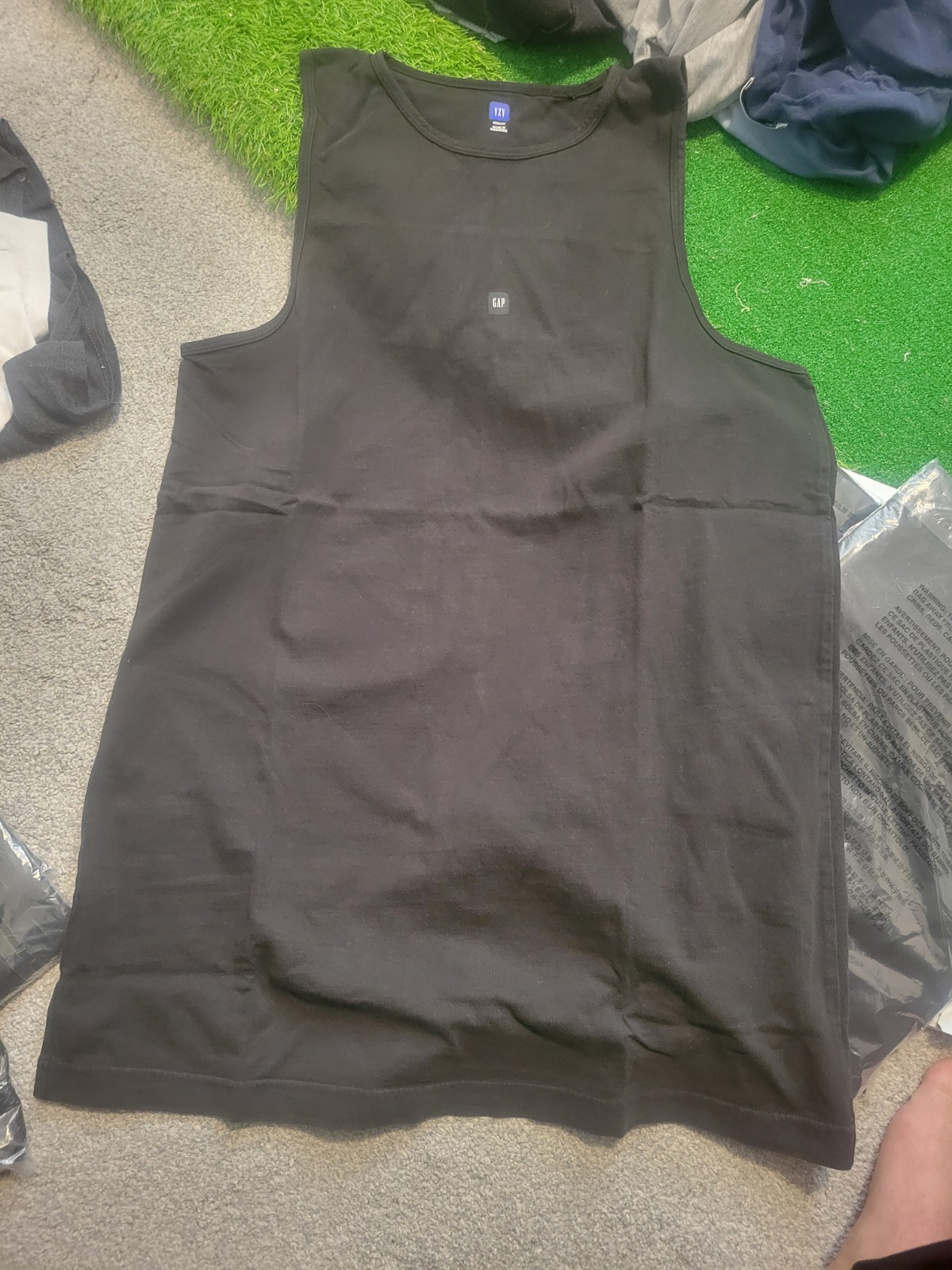 Yzy Yeezy Gap black tank top, Size M.New in unopened bags. Heavyweight