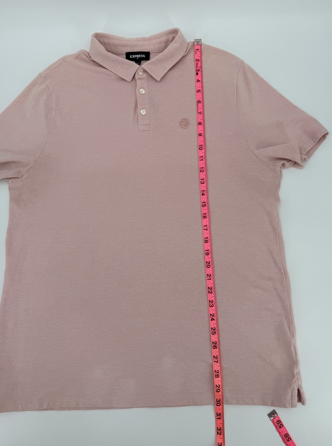 Express Modal Blend Pink Collared Cotton Short Sleeve Polo Shirt XL