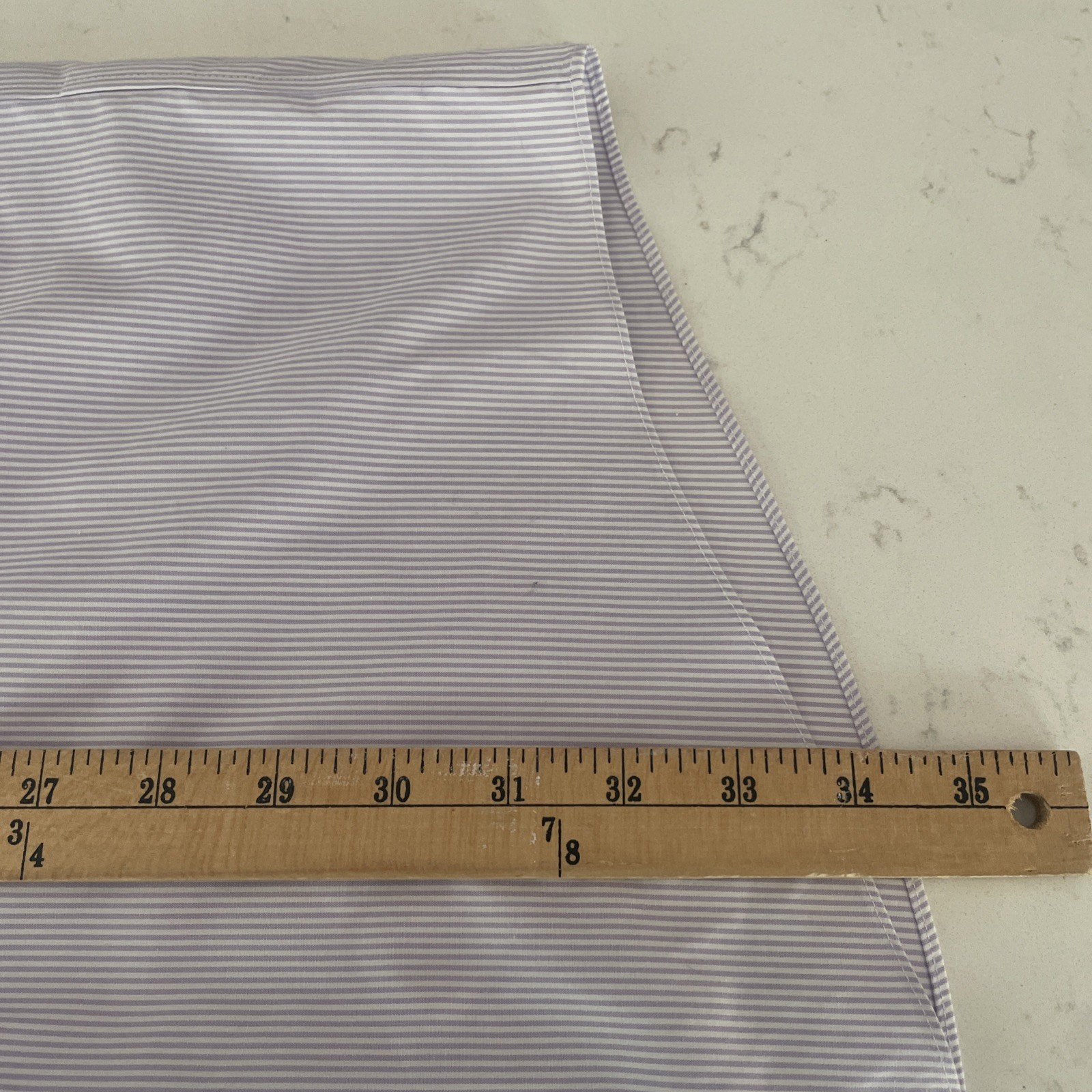 Brooks Brothers Dress Shirt Mens 17.5 37 Purple White Stripe Madison Supima