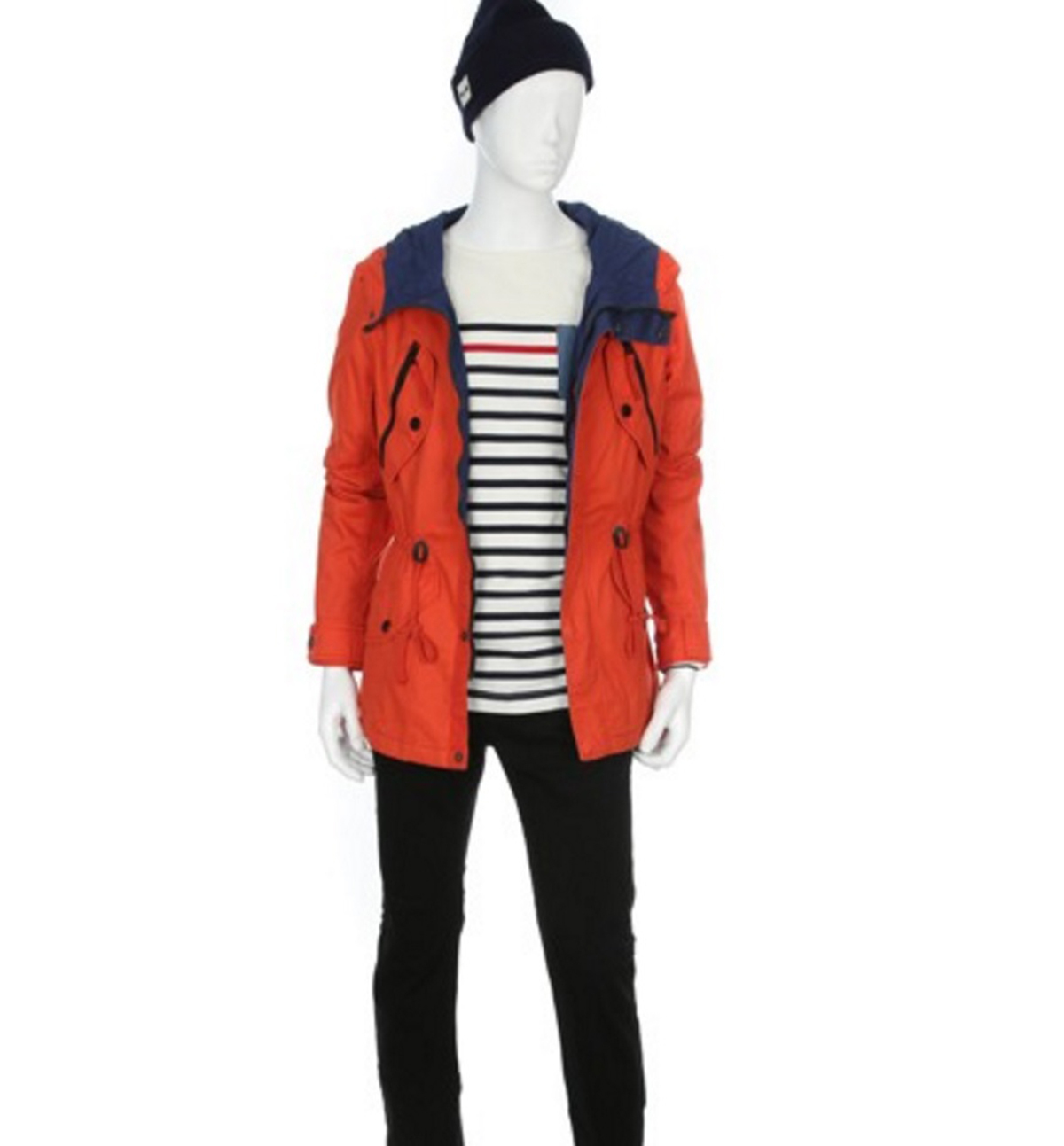 TBJ Mens Casual Semi Long Hooded Zip Up Jacket Jumper Orange Size M NWT