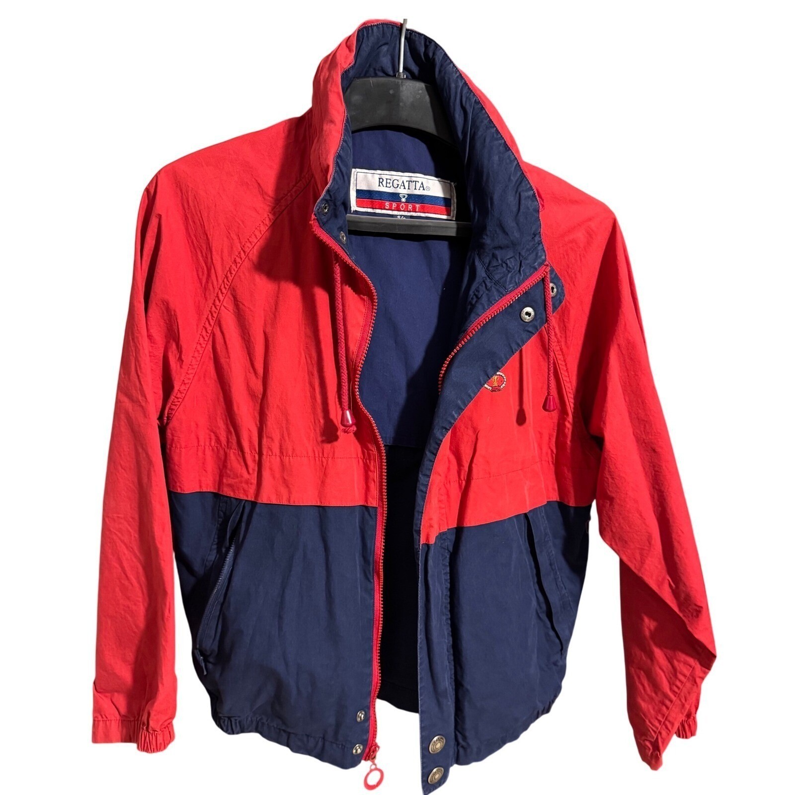 Regatta Sport Mens Jacket Small Windbreaker Red Blue Grandpa Vintage 90s