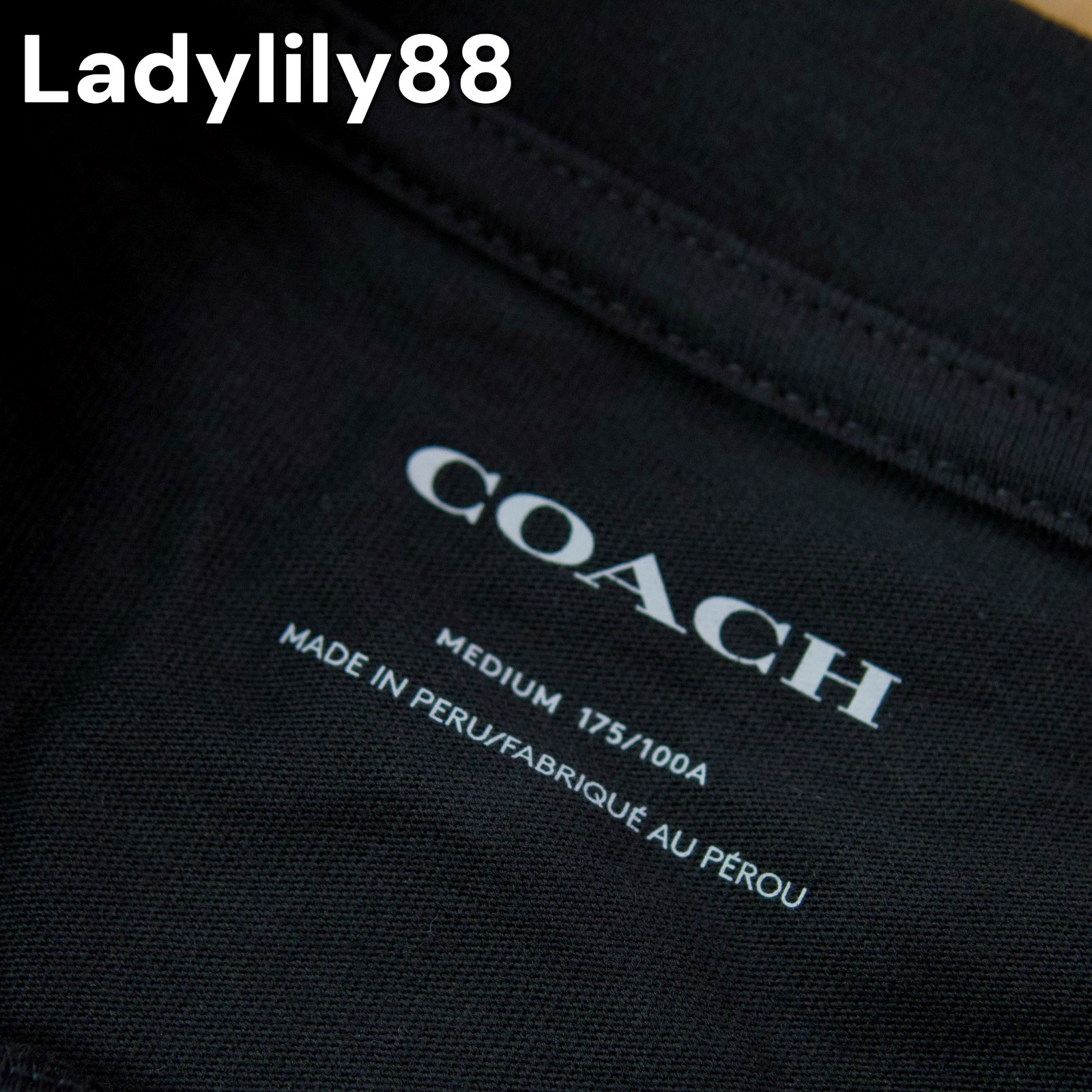 NWT Coach CM820 Signature T-Shirt In 100% Organic Cotton Black
