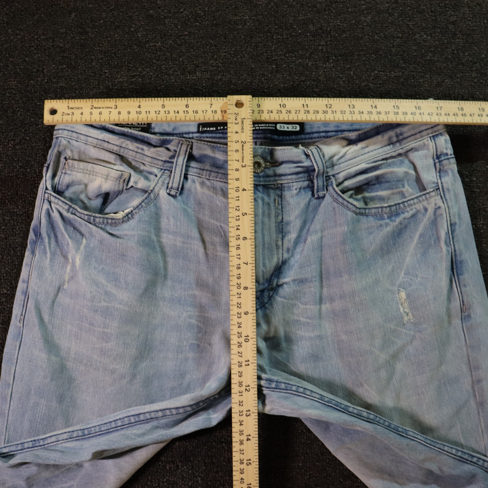 Buffalo Bootcut Mens 33×32 Blue Jeans Distressed Y2k Vintage Grunge Archive