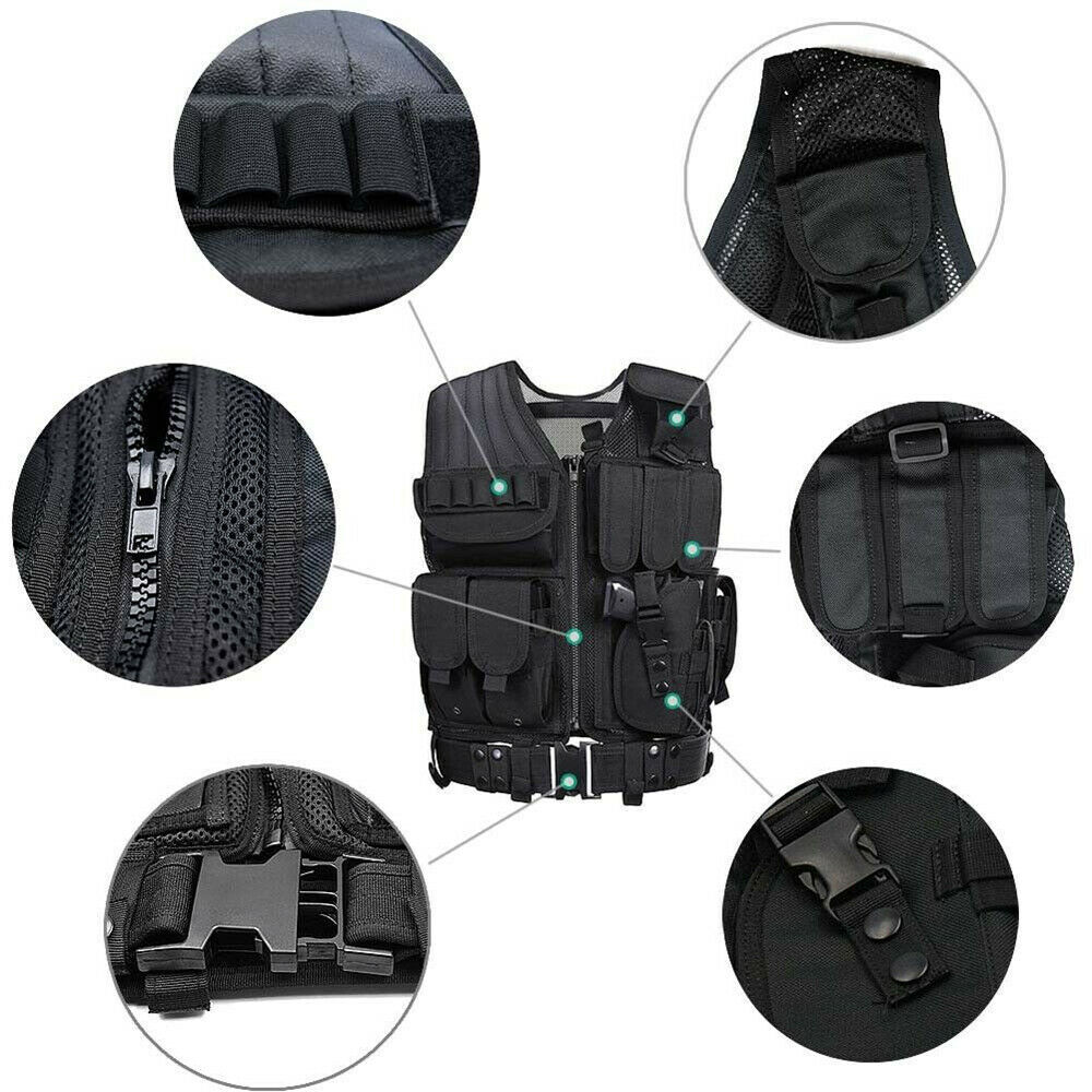 U.S Military Tactical Vest Combat Airsoft Hunting Training Gear Protection Multi