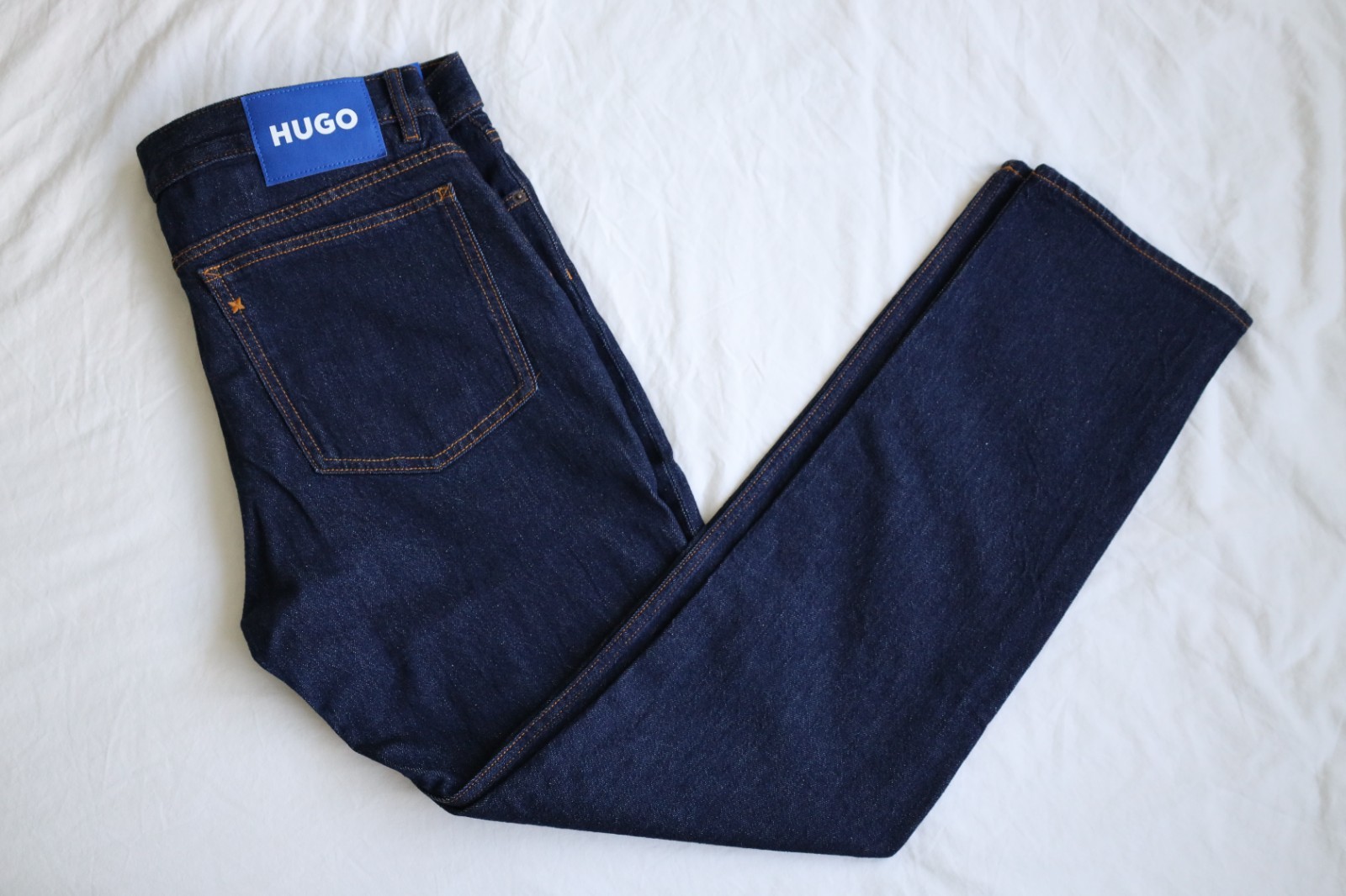 HUGO BOSS Ash Slim Jeans Mens 34×32 Dark Wash Denim NWT