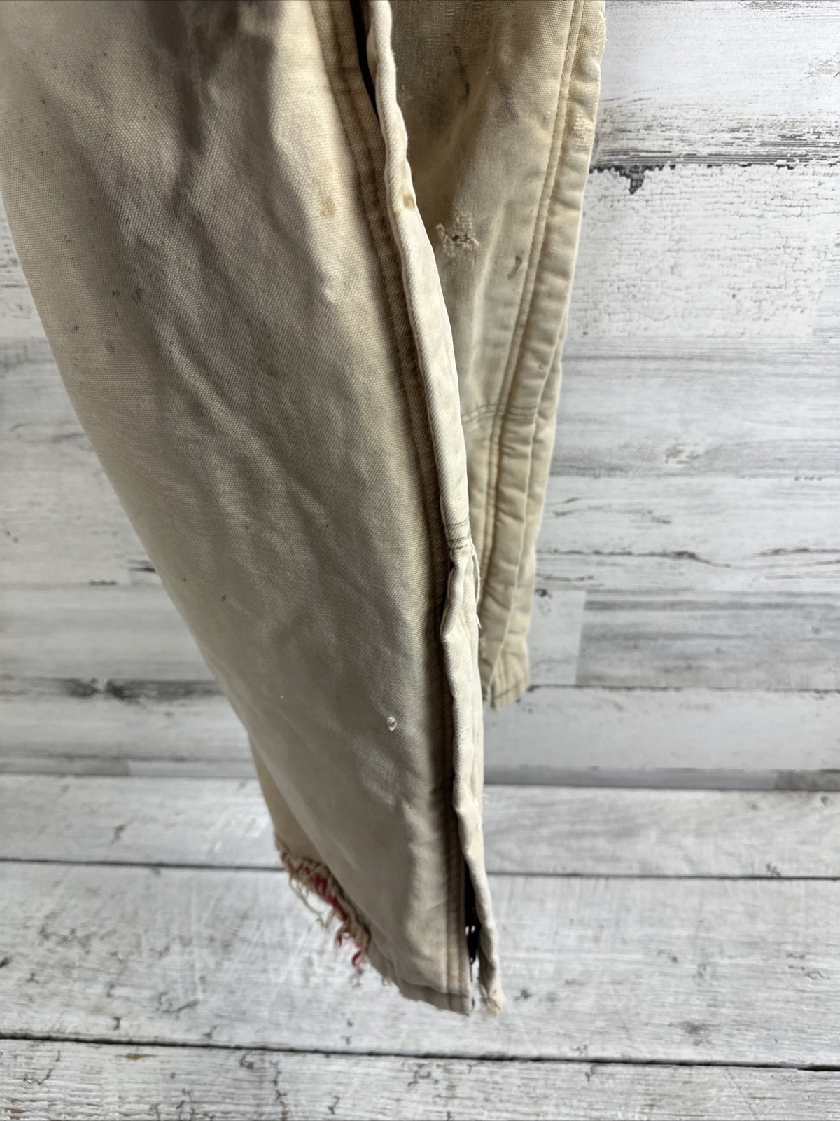 vtg USA CARHARTT Dungarees Quilt Lined 38×32 Bib Overalls Insulated Real Worker