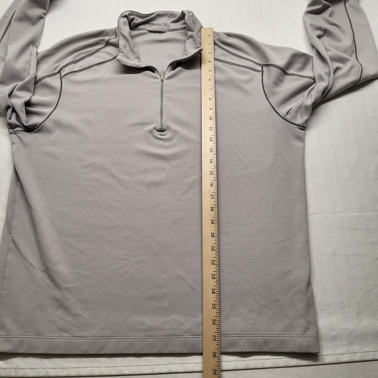 Nike Golf 1/2 Zip Dri Fit Pullover Mens Large Gray Long Sleeve Stretch Mock Neck