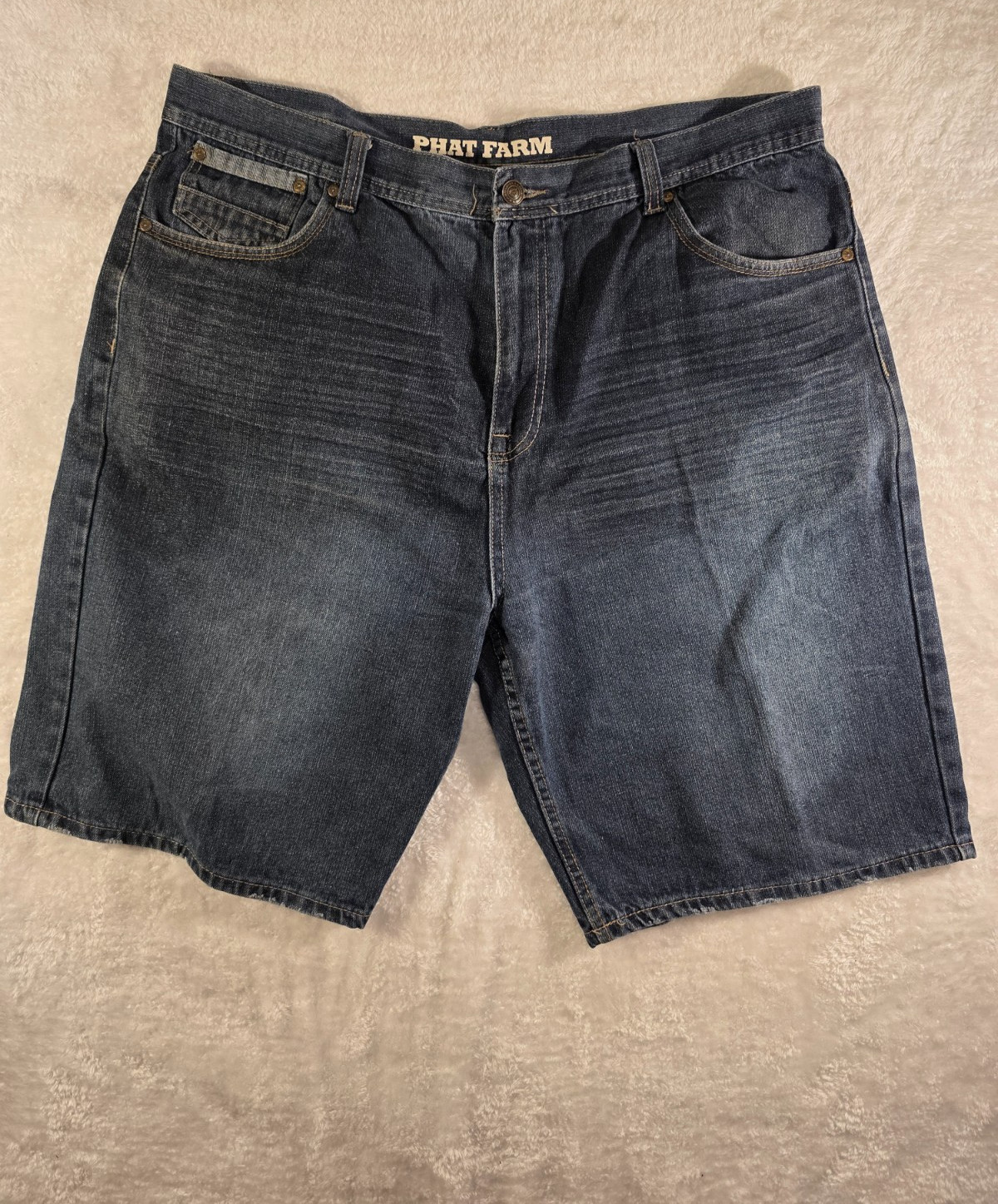 Vintage Phat Farm Jean Shorts Men’s 42 Blue Denim Medium Wash 90s Y2K