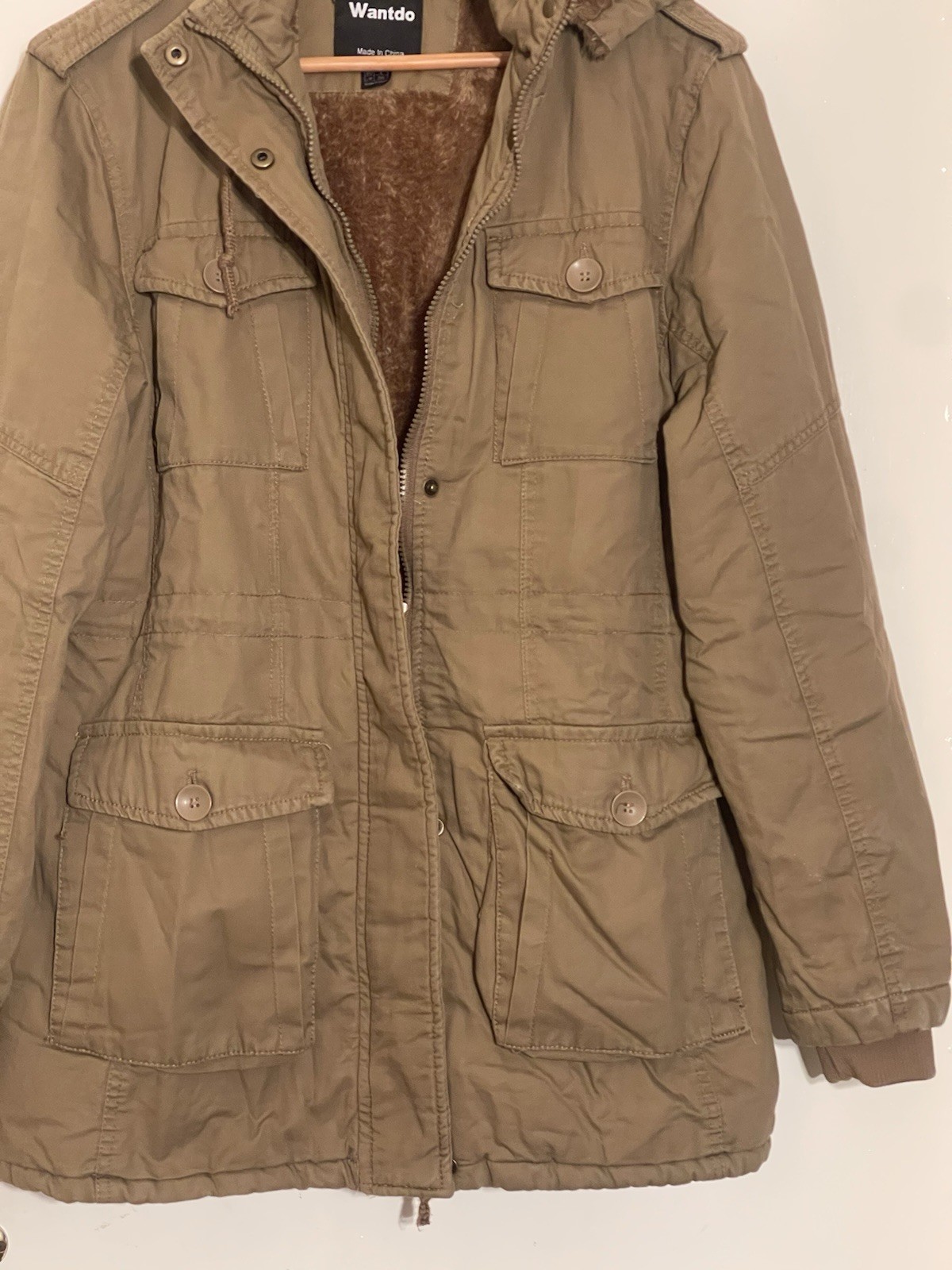 Wantdo Cotton Super Soft Cosy Fleece Cargo Warm Jacket Full Zip Mens U.K-LARGE-