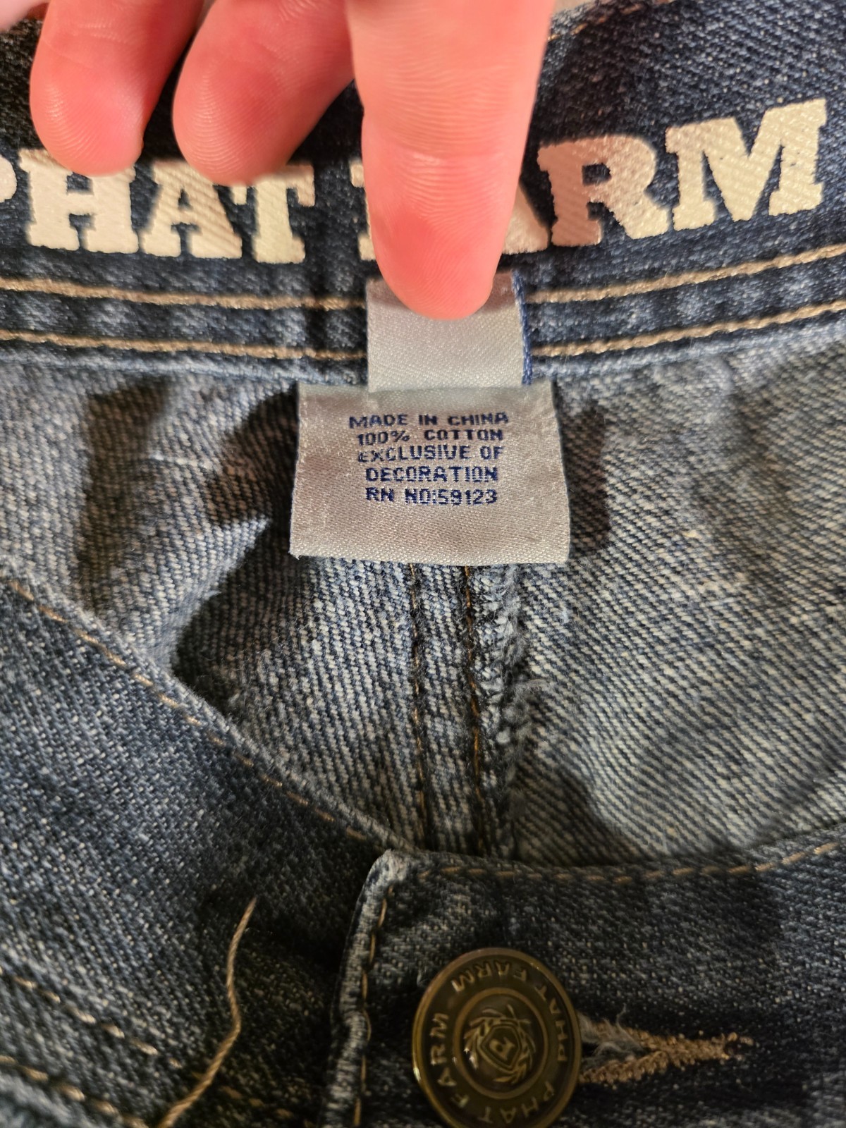 Vintage Phat Farm Jean Shorts Men’s 42 Blue Denim Medium Wash 90s Y2K