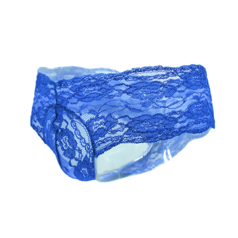 Gay Bikini Briefs Underwear Sexy Men Floral Lace Panties See-through Sissy Pouch