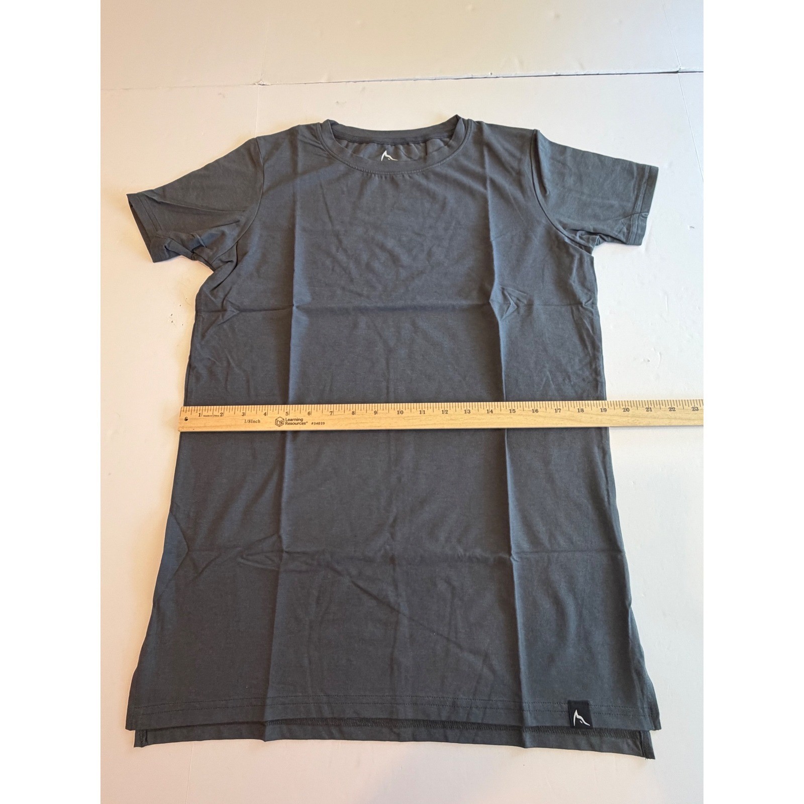 Rokwolf Mens Gray Pima Cotton Modal Spandex Longline Short Sleeve T-Shirt Size M