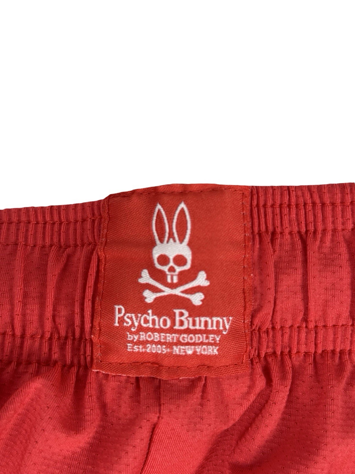 Psycho Bunny Mens XL Shorts Red Athletic Nylon Blend Stretch Gym Workout 10”